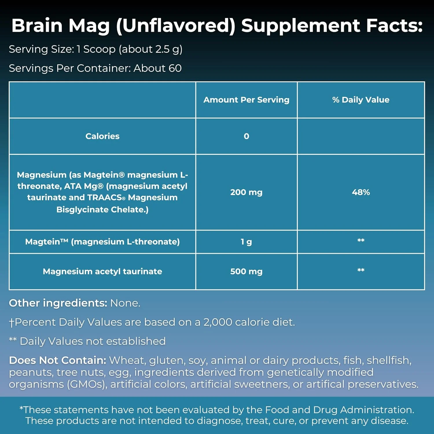 مایوکس ساینس Brain Mag | پودر منیزیم ال-ترئونات Magtein و منیزیم گلیسینات (بدون طعم) (60 سروینگ)