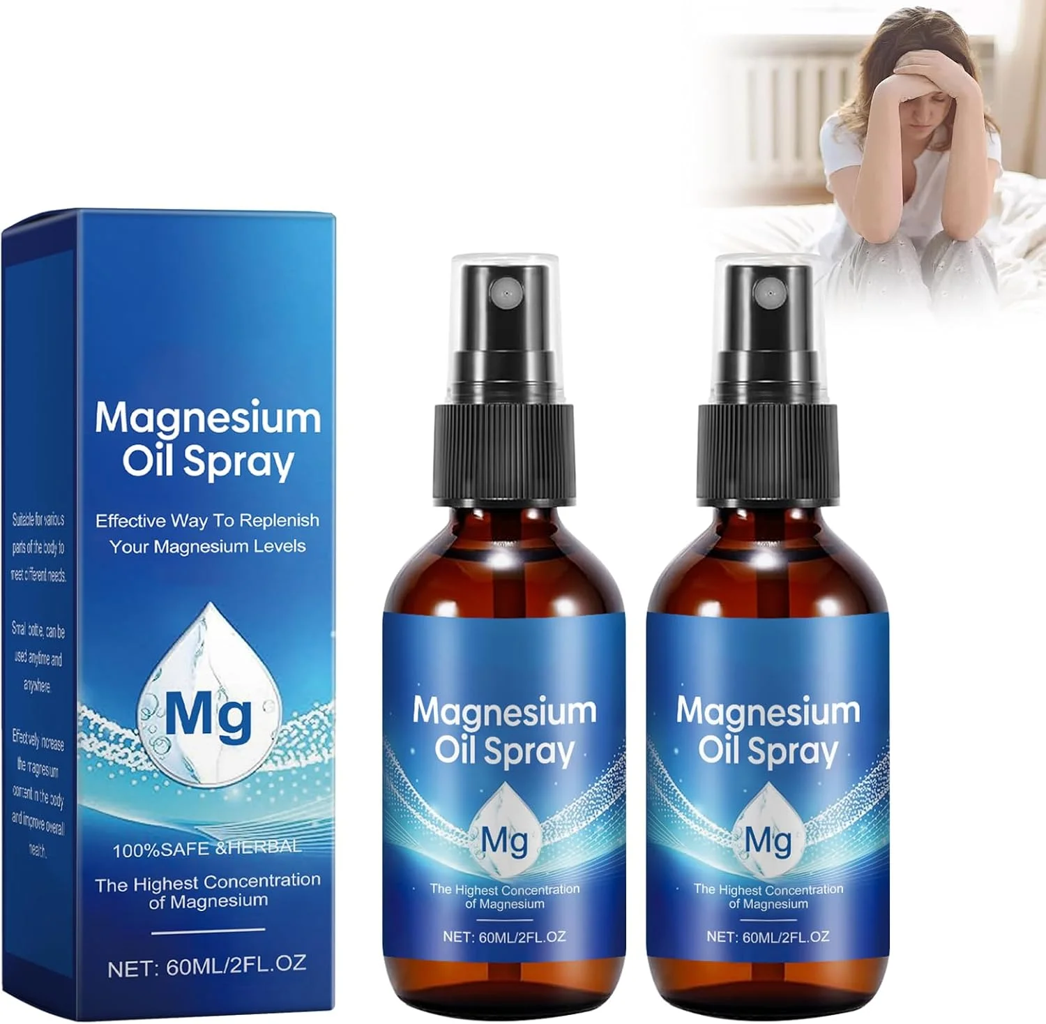 اسپری روغن منیزیم خالص، بسته 2 عددی، اسپری روغن منیزیم ارگانیک غیر تراریخته برای پاها، بدن و پوست، 100% طبیعی و با جذب آسان، بطری شیشه ای اسپری موضعی منیزیم اسپری روغن منیزیم خالص، بسته 2 عددی، اسپری روغن منیزیم ارگانیک غیر تراریخته برای پاها، بدن و پوست، 100% طبیعی و با جذب آسان، بطری شیشه ای اسپری موضعی منیزیم