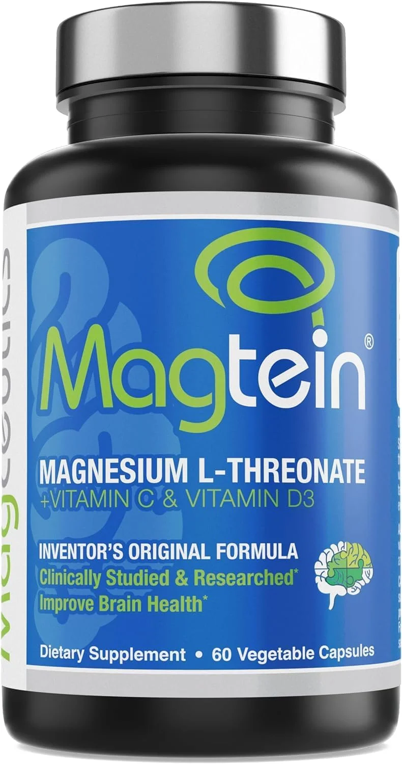 منیزیم ال-ترئونات Magtein، بهبود سلامت مغز، حافظه، شناخت، کاهش استرس و کیفیت خواب - 60 کپسول گیاهی (30 روز)