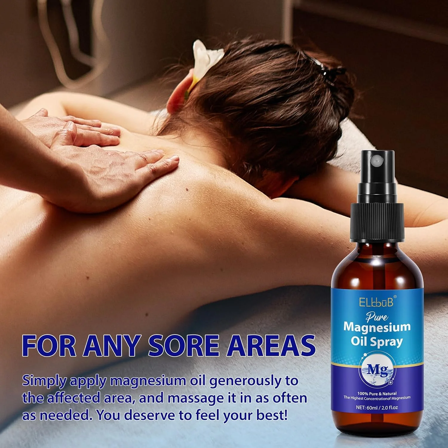 اسپری روغن منیزیم - روغن منیزیم 100% خالص و طبیعی - کمک موثر برای ریکاوری عضلات، تسکین درد، بهبود خواب و کاهش استرس - بسیار غلیظ و سازگار با پوست