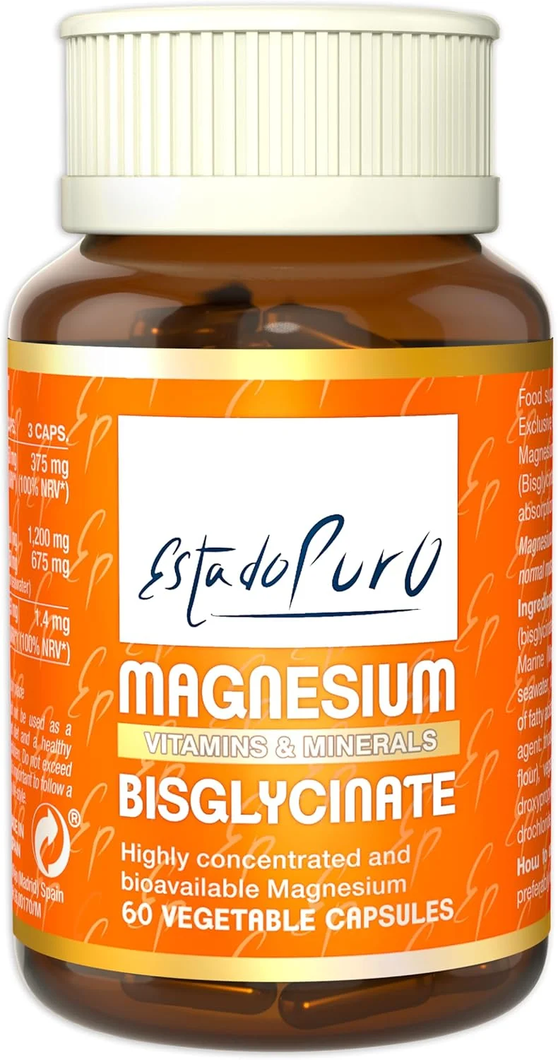 منیزیم بیس گلیسینات + منیزیم دریایی | 60 کپسول | جذب بهتر از منیزیم گلیسینات | بدون ناراحتی گوارشی | انرژی، وضوح ذهنی و ریکاوری عضلات | TONGIL Estado Puro