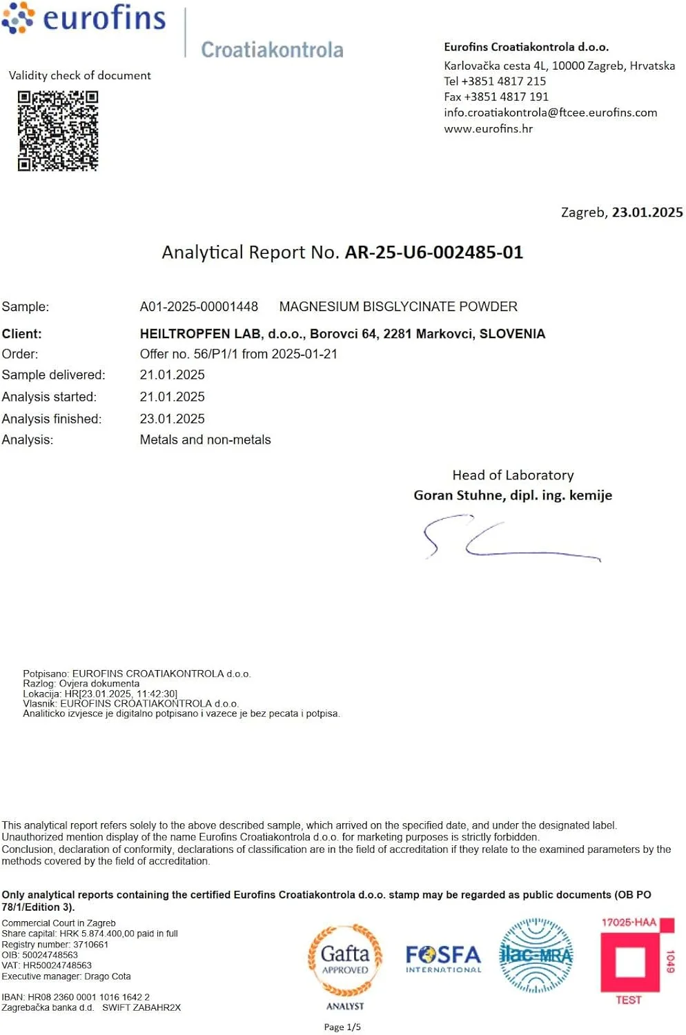 منیزیم گلیسینات Heiltropfen به عنوان منیزیم بیس گلیسینات | 250 گرم | پودر کریستالی محلول در آب | ®