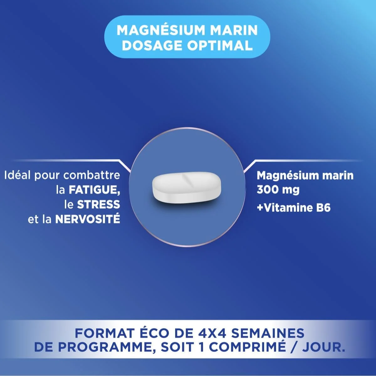 فورته فارما - منیزیم 300 دریایی | مکمل غذایی منیزیم دریایی + ویتامین B6 - استرس، خستگی، کار زیاد، تحریک پذیری، سیستم عصبی | بسته بزرگ 112 عددی، 1 عدد در روز