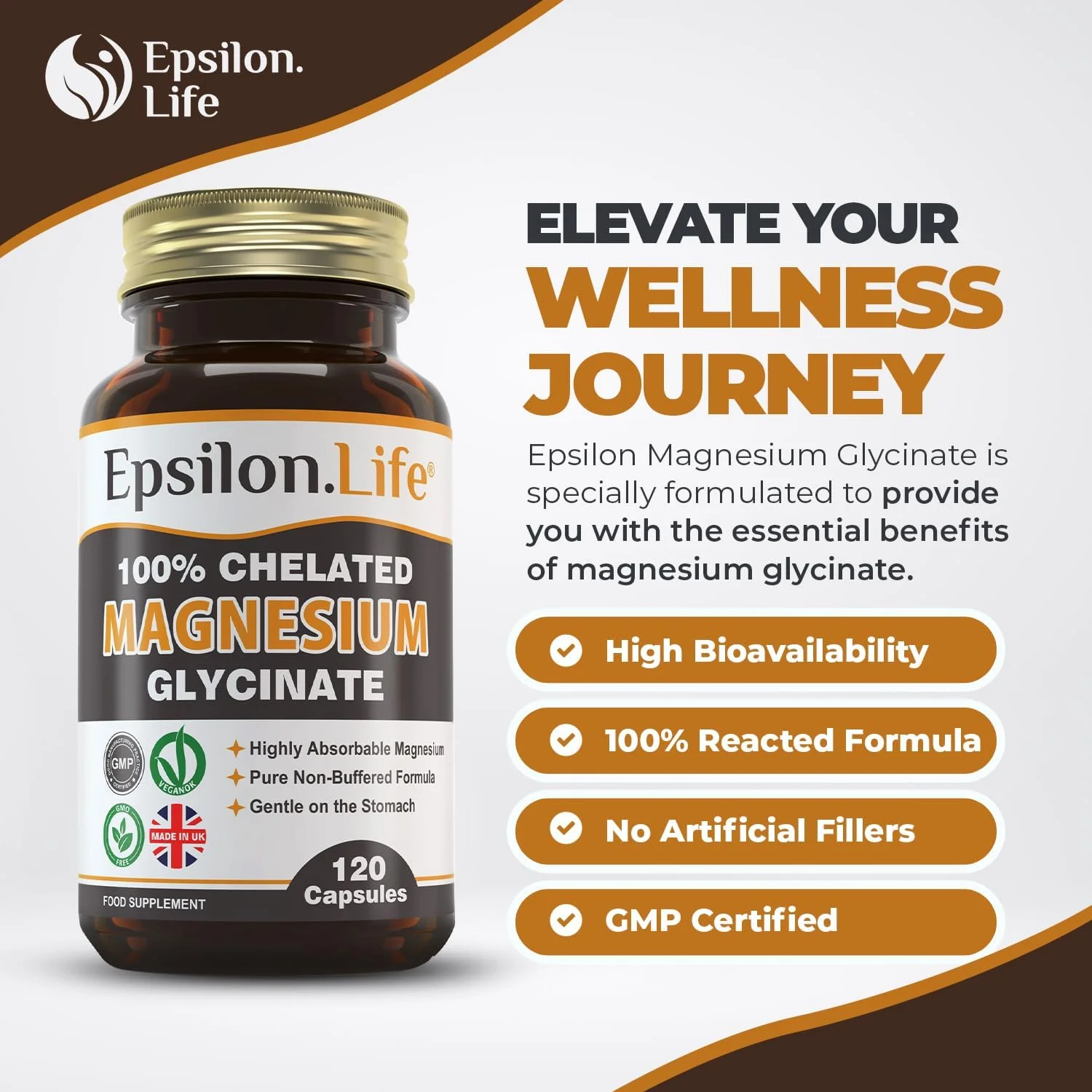 مکمل های گلیسینات منیزیم - مکمل بیس گلیسینات منیزیم کلاته - 120 کپسول گیاهی با مصرف آسان - 500 میلی گرم گلیسینات منیزیم بدون بافر در هر کپسول - ساخت انگلستان