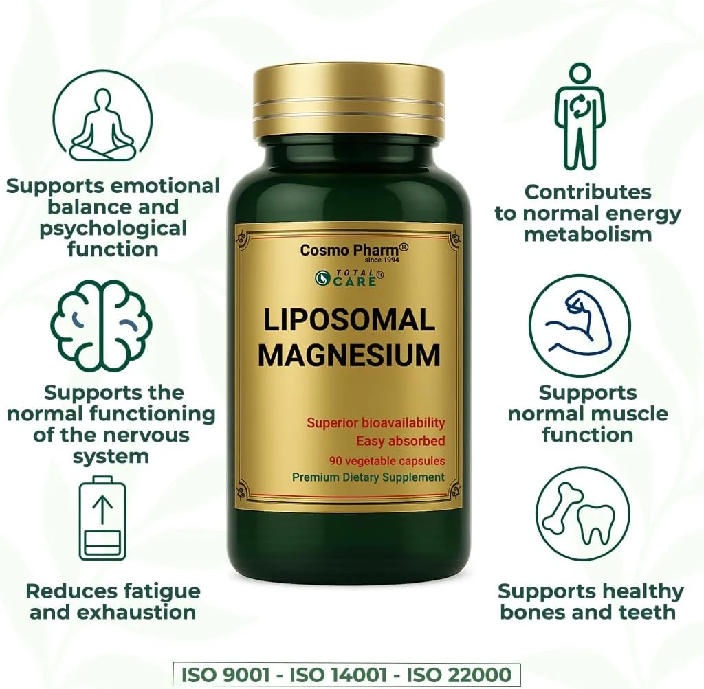 منیزیم لیپوزومی - 187.6 میلی گرم منیزیم در هر کپسول (50% NRV) | 1 کپسول در روز | 90 کپسول گیاهی