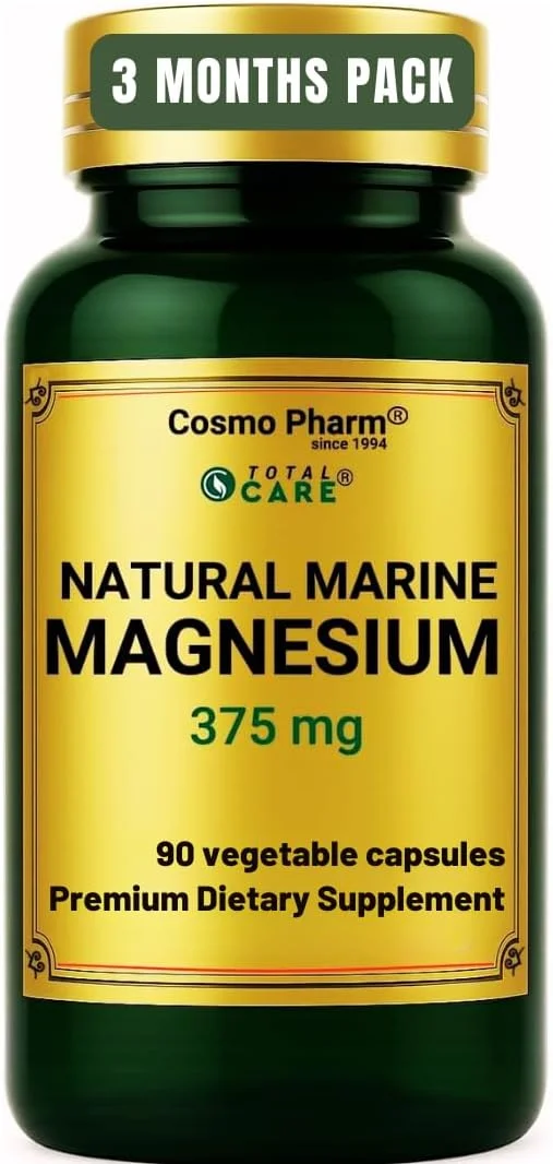 منیزیم دریایی طبیعی 375 میلی گرم - کپسول گیاهی - 100% مقدار توصیه شده روزانه - فرمول گیاهی - 90 کپسول گیاهی