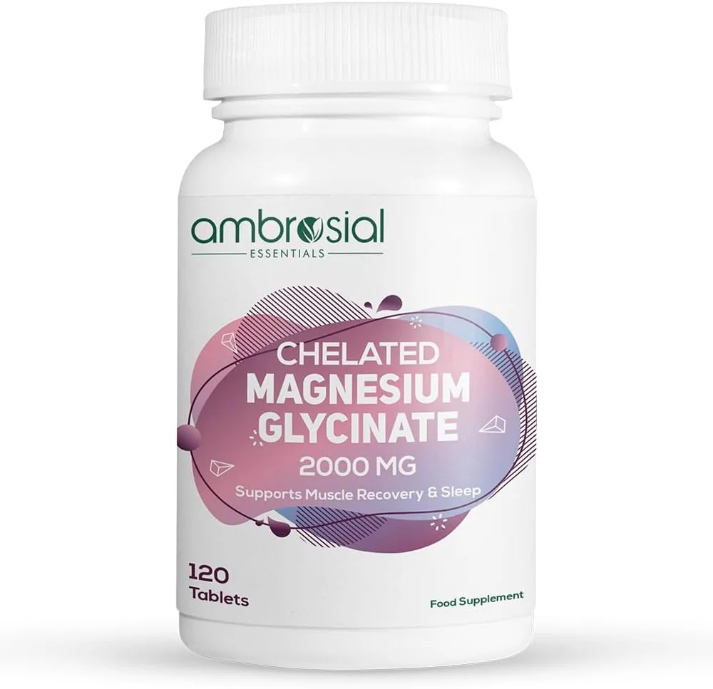 آمبروسیال گلیسینات منیزیم کلاته 2000 میلی گرم - 120 قرص گیاهی | 440 میلی گرم منیزیم المنتال | مکمل با جذب بالا برای آقایان و بانوان