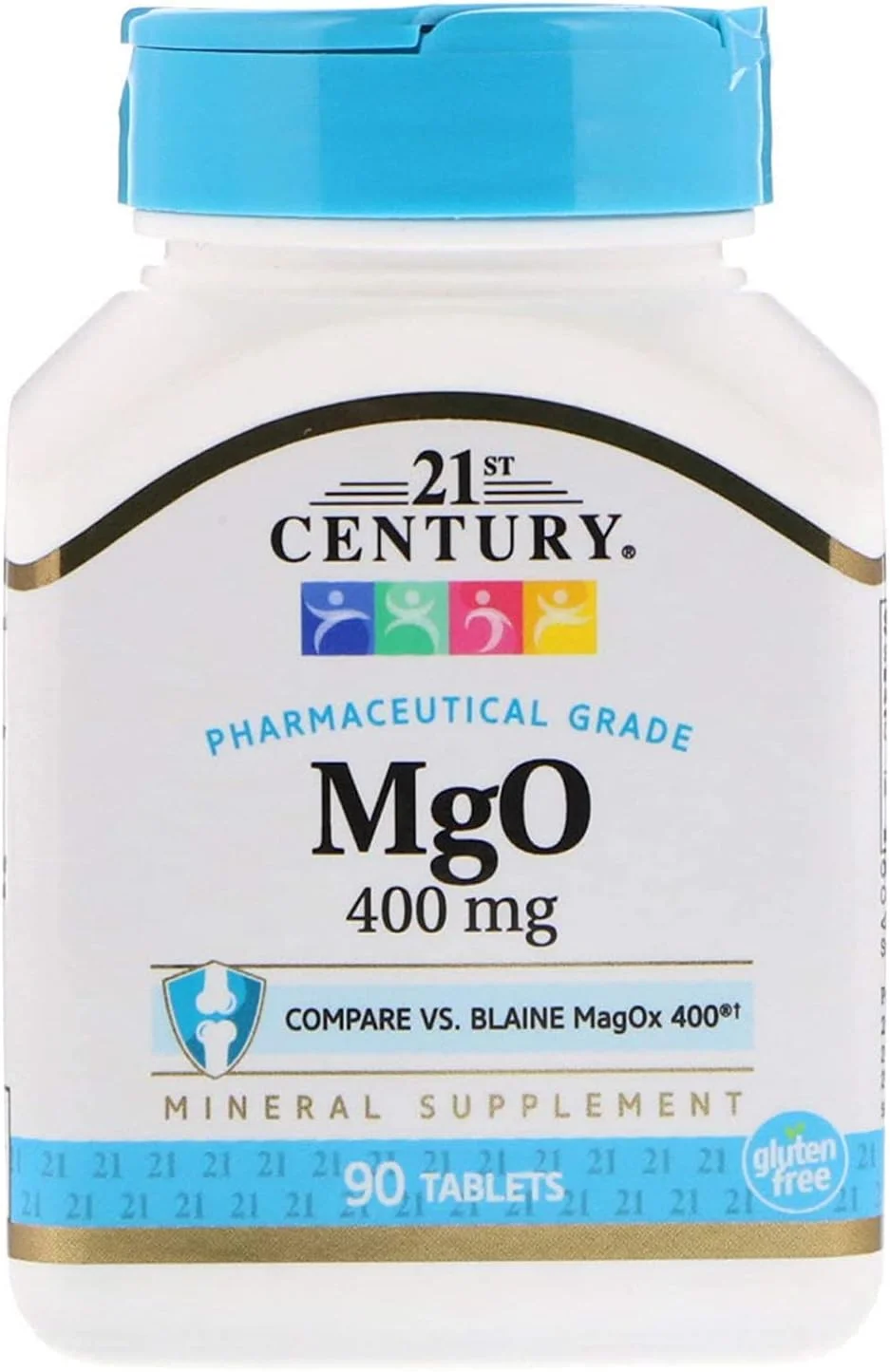 اکسید منیزیم دارویی 21st Century، سلامت استخوان و عضله، 400 میلی گرم، 90 قرص