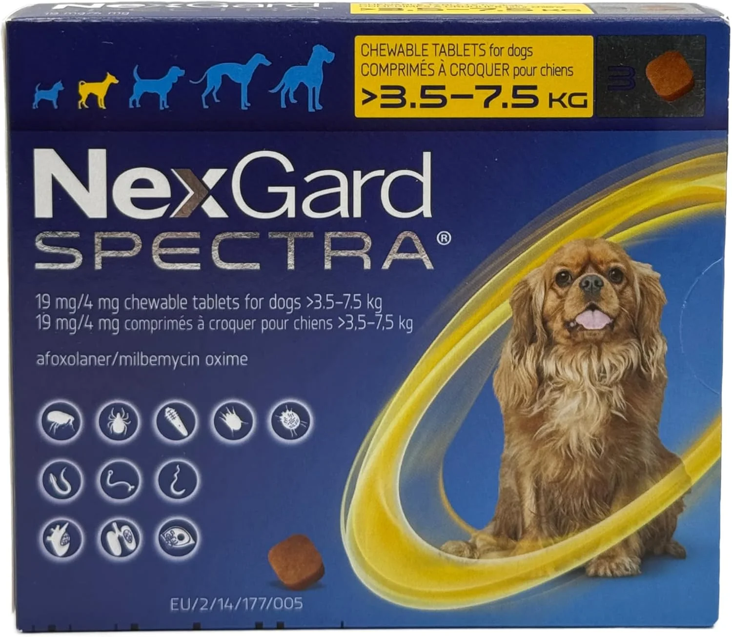 قرص های جویدنی نکـس گارد اسپکترا برای سگ های کوچک (3.5 کیلوگرم - 7.5 کیلوگرم)