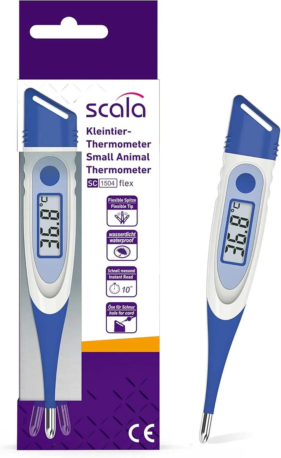 دماسنج حیوانات خانگی Scala SC 1504 Flex برای اندازه گیری آسان و سریع دمای بدن پستانداران کوچک