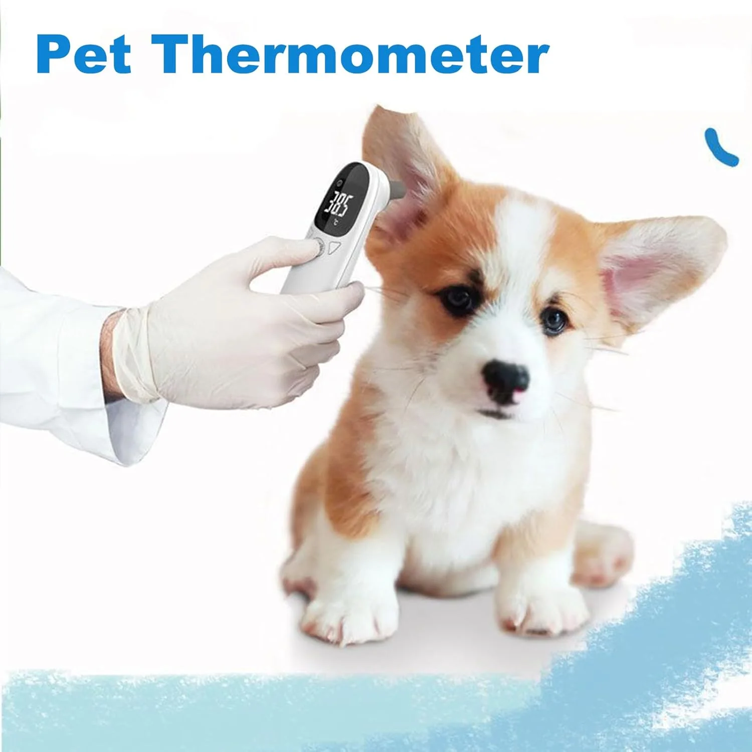 دماسنج حیوانات خانگی برای گربه ها - تشخیص سریع و دقیق دما | دستگاه ترموگراف فوری قابل حمل برای دام، خوک، سگ، گاو، اسب