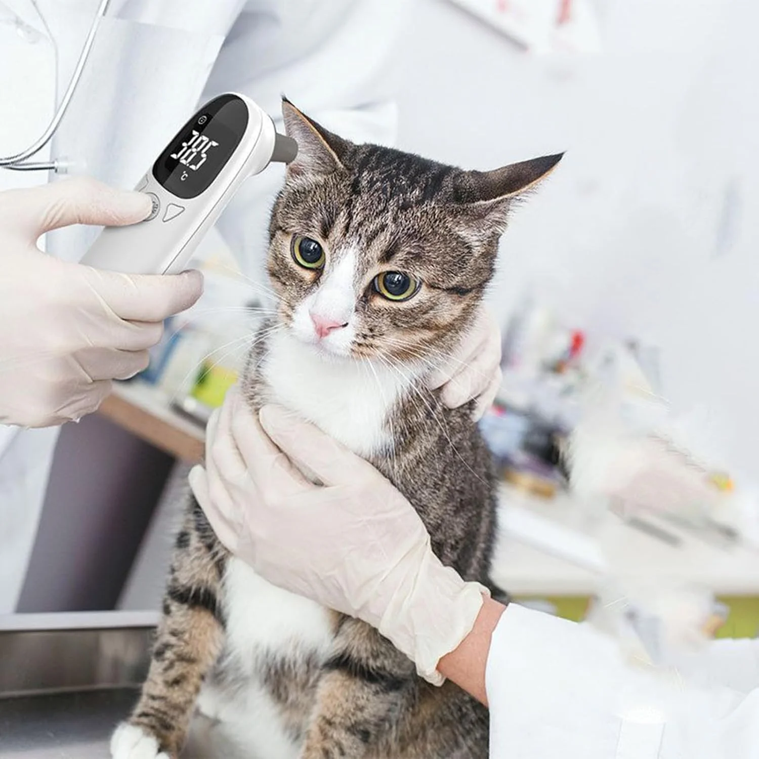 دماسنج گربه - ترموگراف تشخیص دقیق، ترموگراف فوری قابل حمل برای اسب، دام، سگ، گربه، خوک، گاو، مناسب برای محیط های داخلی