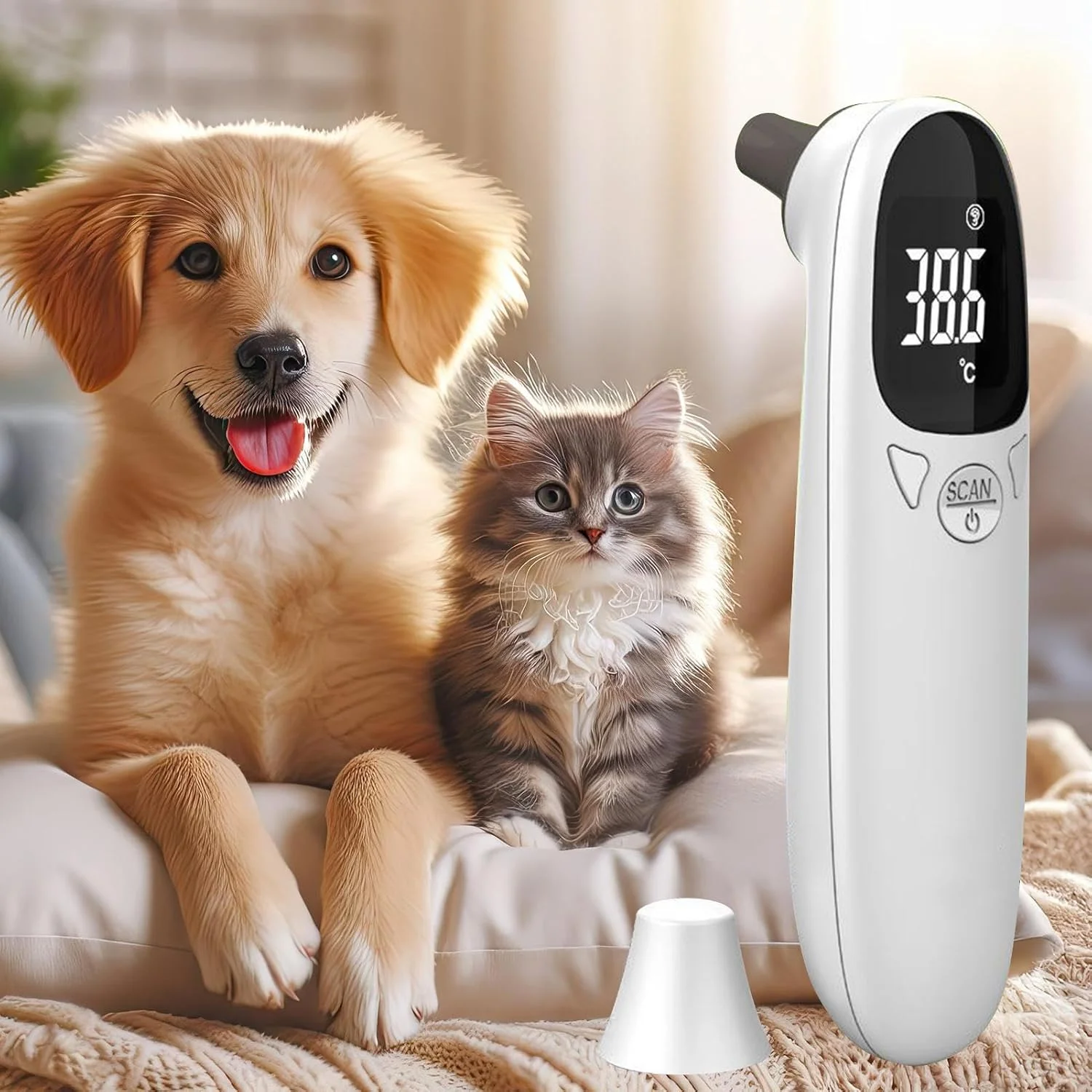 دماسنج گربه | ترموگراف دام - ترموگراف قابل حمل با اندازه گیری فوری برای اسب، خوک، گربه، دام های داخل سالن، سگ، سلامت گاو