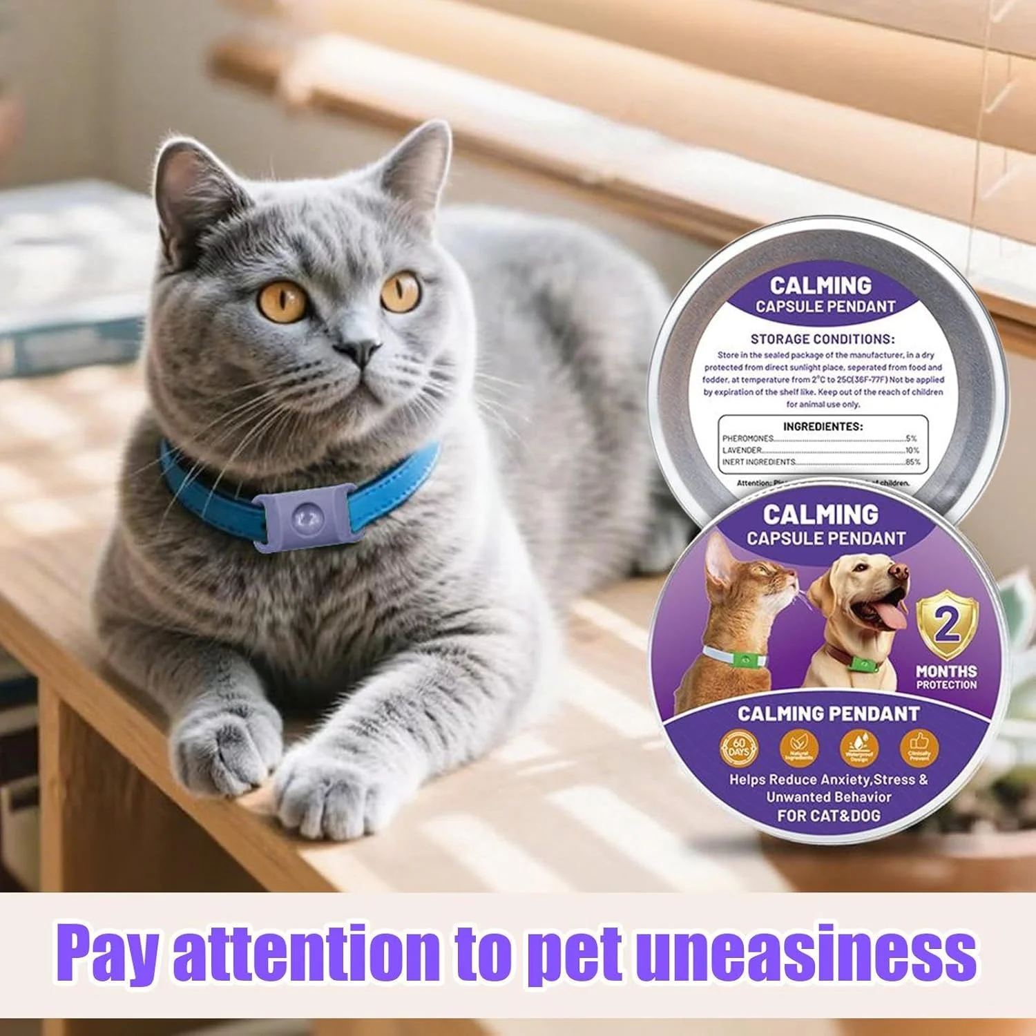 قلاده آرام‌بخش سیلیکونی سگ | آرام‌کننده استرس سگ، پخش‌کننده انعطاف‌پذیر برای آرامش در خانه، مسافرت حیوانات خانگی، جدایی و فضای باز