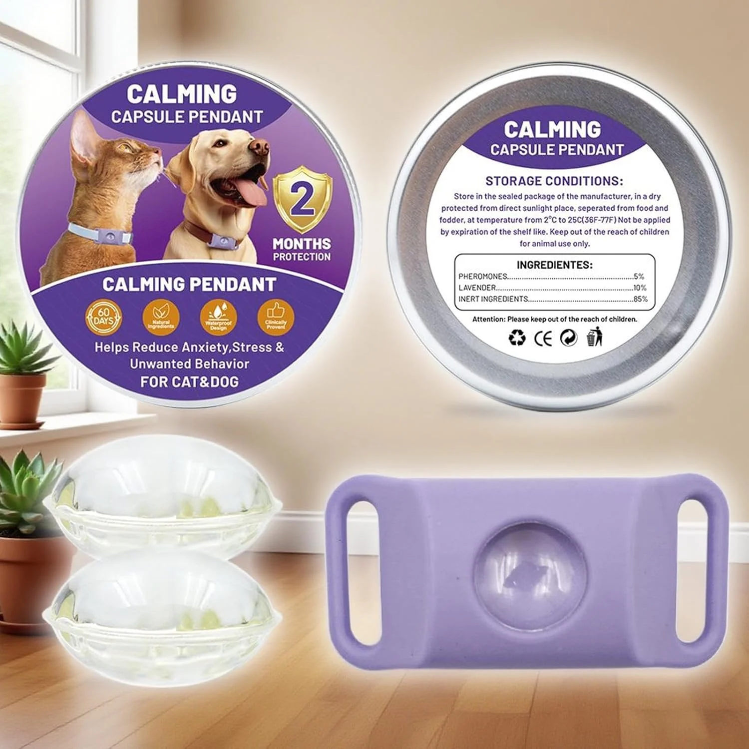 قلاده آرام‌بخش سیلیکونی سگ | آرام‌کننده استرس سگ، پخش‌کننده انعطاف‌پذیر برای آرامش در خانه، مسافرت حیوانات خانگی، جدایی و فضای باز