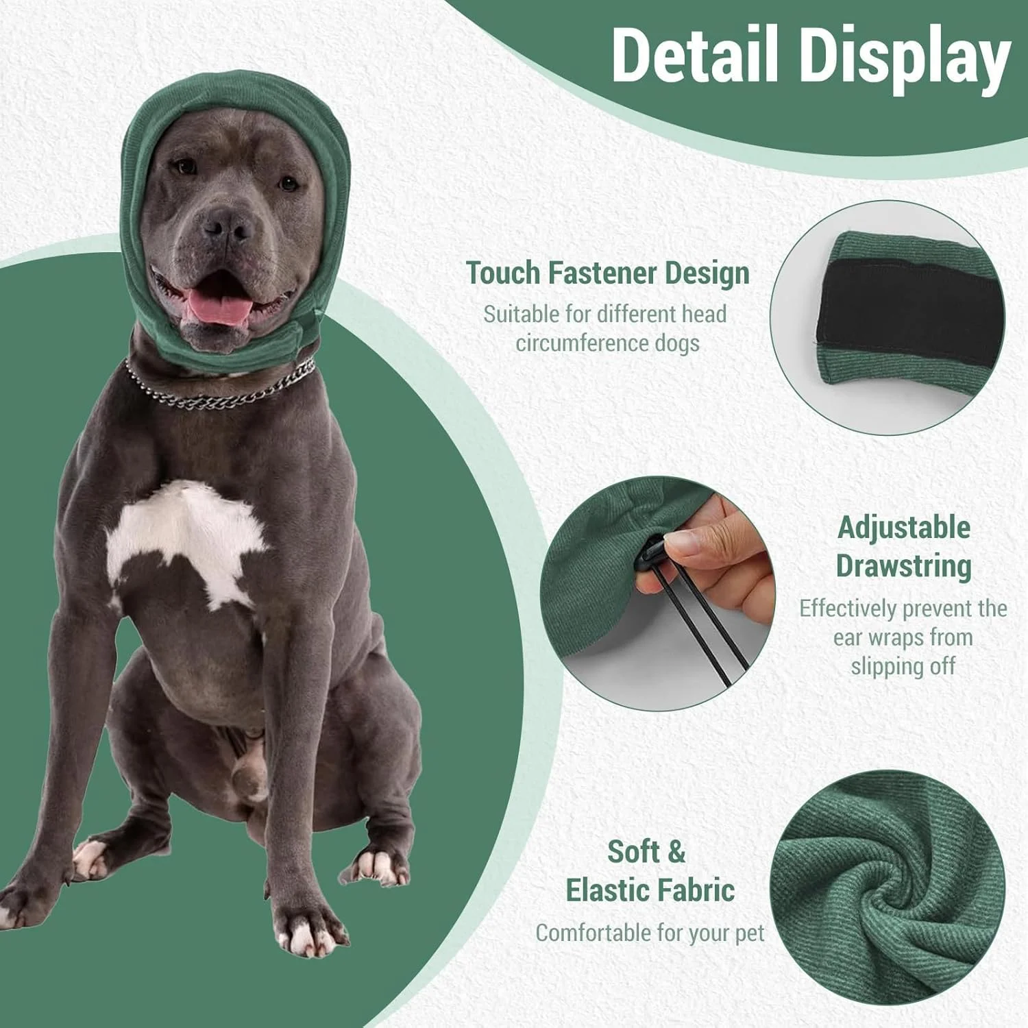 روکش گوش سگ، اسنود سگ محافظ گوش در برابر سر و صدا، هدبند محافظ گوش برای کاهش اضطراب، هودی آرامش بخش برای گرم نگه داشتن گردن و گوش حیوانات خانگی، پوشش سر آرامش بخش سبز M روکش گوش سگ، اسنود سگ محافظ گوش در برابر سر و صدا، هدبند محافظ گوش برای کاهش اضطراب، هودی آرامش بخش برای گرم نگه داشتن گردن و گوش حیوانات خانگی، پوشش سر آرامش بخش سبز M