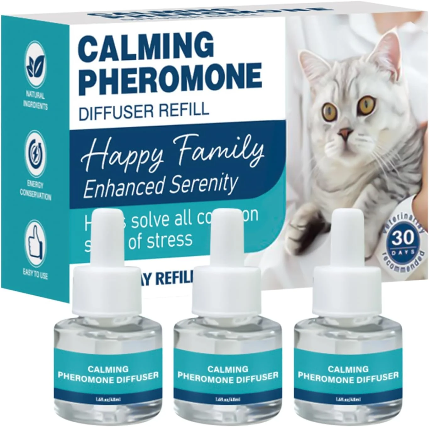 پخش کننده فرمون آرام بخش گربه | مایع فرمون آرامش بخش چند گربه | محلول معطر تسکین دهنده حیوانات خانگی برای رفتار ادرار، خراشیدن، دعوا و اسپری در داخل خانه
