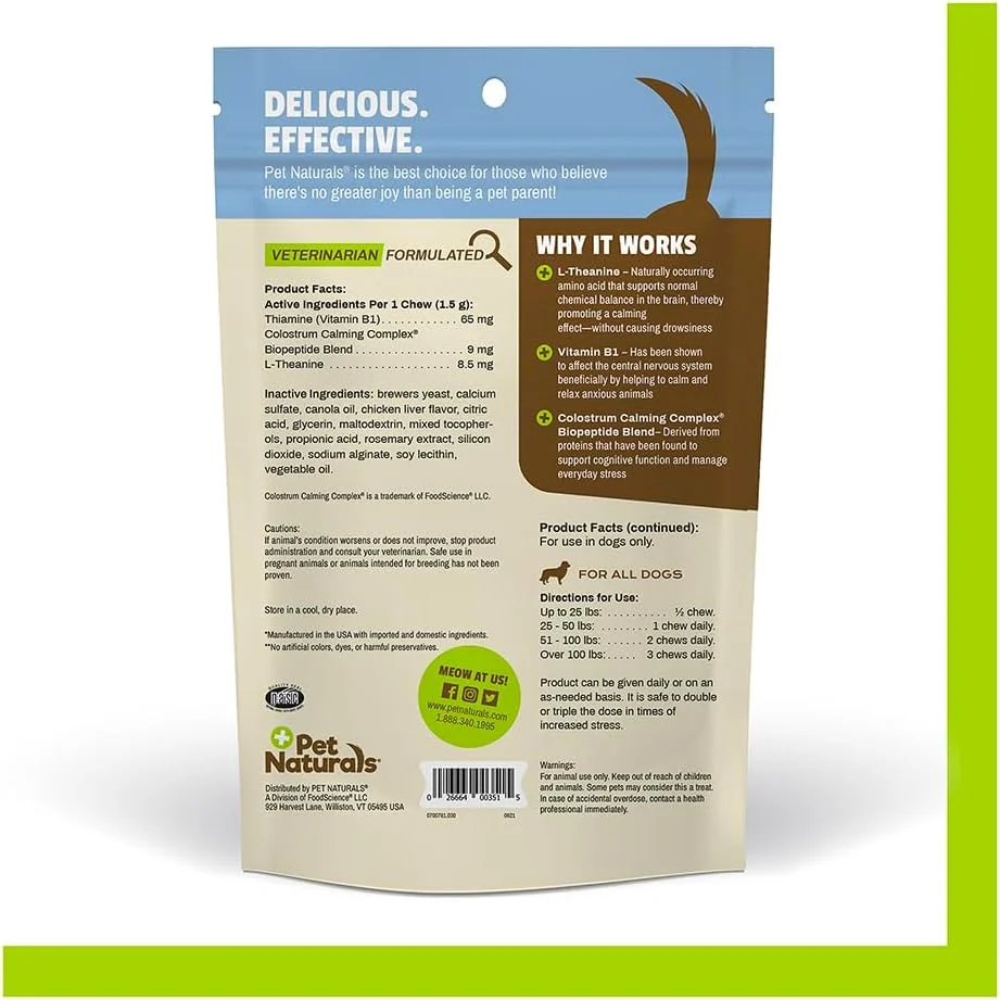 تشویقی آرام بخش سگ پت نچرالز ورمونت (30 عدد)