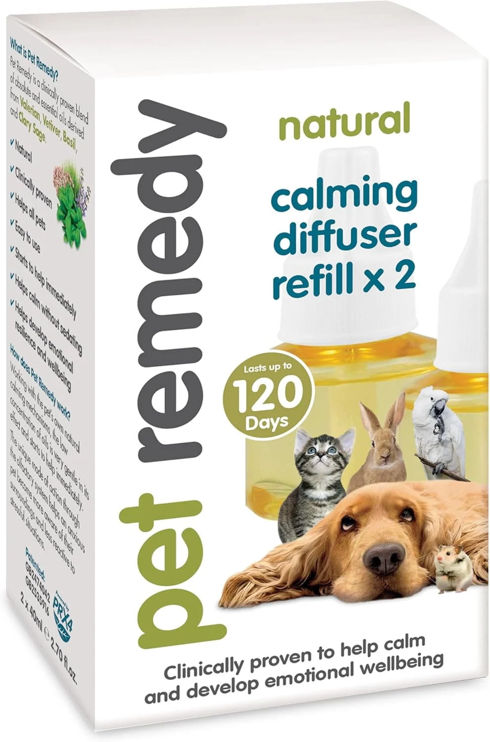 محلول آرام‌بخش و ضد استرس طبیعی حیوانات خانگی، بسته 2 عددی 40 میلی‌لیتری، سفید، 10Pr002, Afl0290