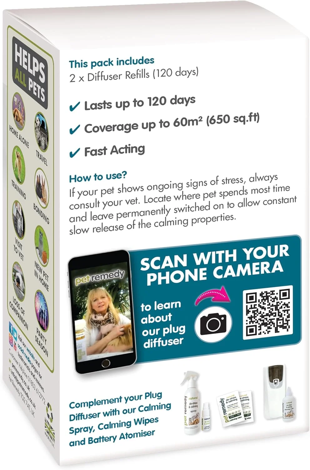 محلول آرام‌بخش و ضد استرس طبیعی حیوانات خانگی، بسته 2 عددی 40 میلی‌لیتری، سفید، 10Pr002, Afl0290