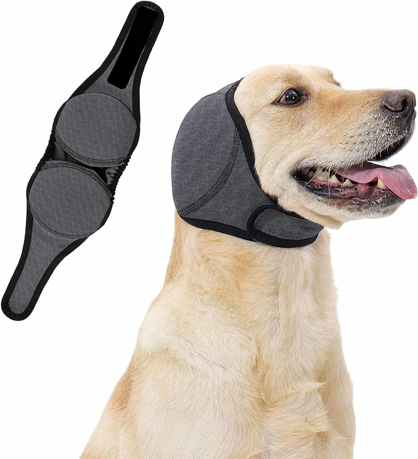 محافظ گوش سگ برای کاهش صدا در آتش بازی و طوفان، محافظ گوش آرامش بخش سگ برای کاهش اضطراب، هودی گرم و ضد آب برای نظافت، حمام و شنا (L)