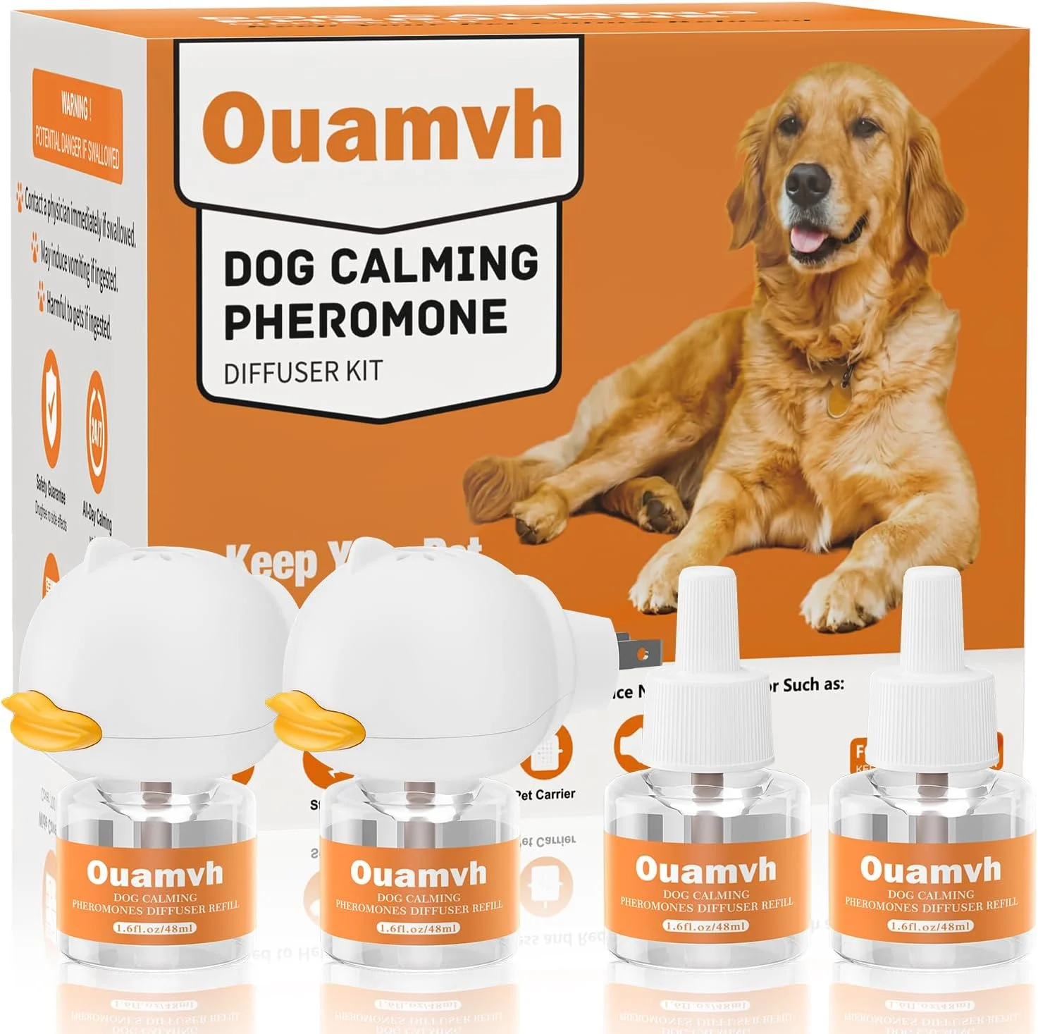 پخش کننده آرامش بخش فرمون سگ: راه حلی آرامش بخش برای استرس و اضطراب در سگ ها، کاهش رفتارهای خراشیدن و پارس کردن در توله سگ ها، سگ های سایز متوسط و بزرگ 2 پخش کننده 4 پر کننده