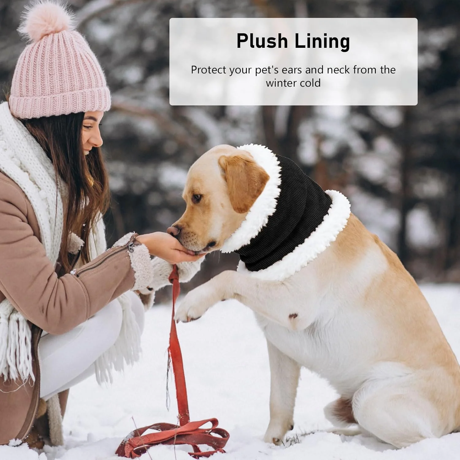 اسنود سگ با لایه حرارتی، محافظ گوش سگ قابل تنظیم، محافظت در برابر صدا، راحت و آرام، هودی خوشحال برای تسکین اضطراب سگ ها، آرایش سگ (مشکی، M)