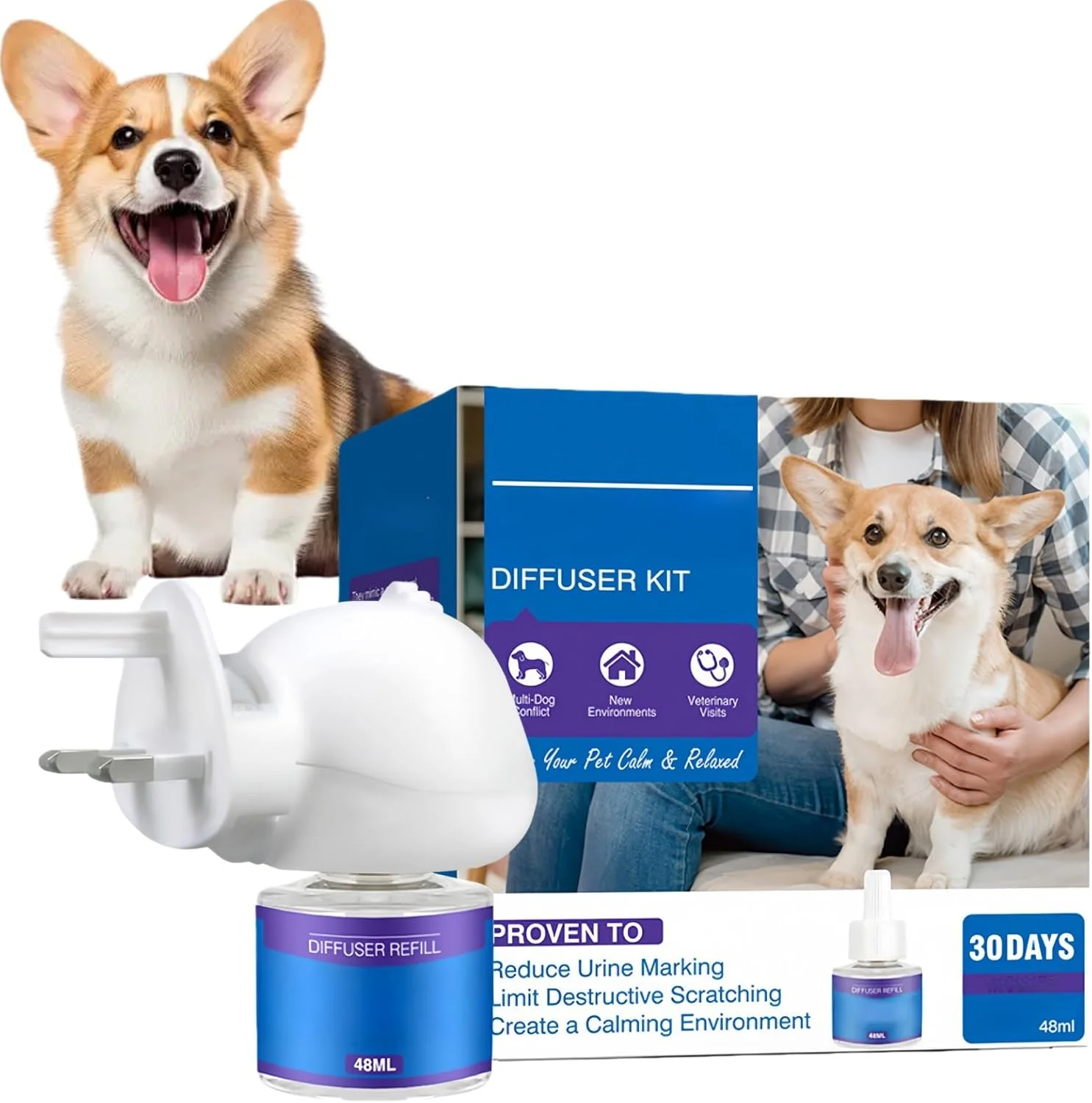 کیت پخش کننده آرامش بخش سگ، تسکین دهنده اضطراب، پخش کننده آرامش بخش حیوانات خانگی، پخش کننده آرامش بخش سگ، آرام بخش برای سگ ها، آرام کننده سگ برای اضطراب، قابل استفاده در خانه، موثر و ایمن