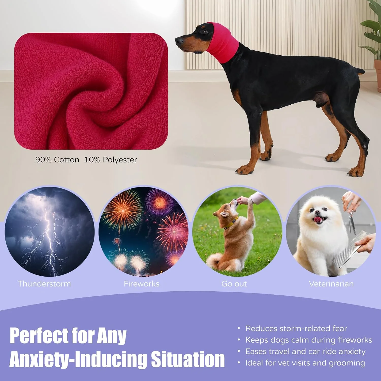 هودی آرامش بخش سگ و گربه - محافظ گوش برای کاهش اضطراب، پوشش سر ضد صدا برای آرایش، حمام، خشک کردن سریع، رعد و برق و آتش بازی هودی آرامش بخش سگ و گربه - محافظ گوش برای کاهش اضطراب، پوشش سر ضد صدا برای آرایش، حمام، خشک کردن سریع، رعد و برق و آتش بازی