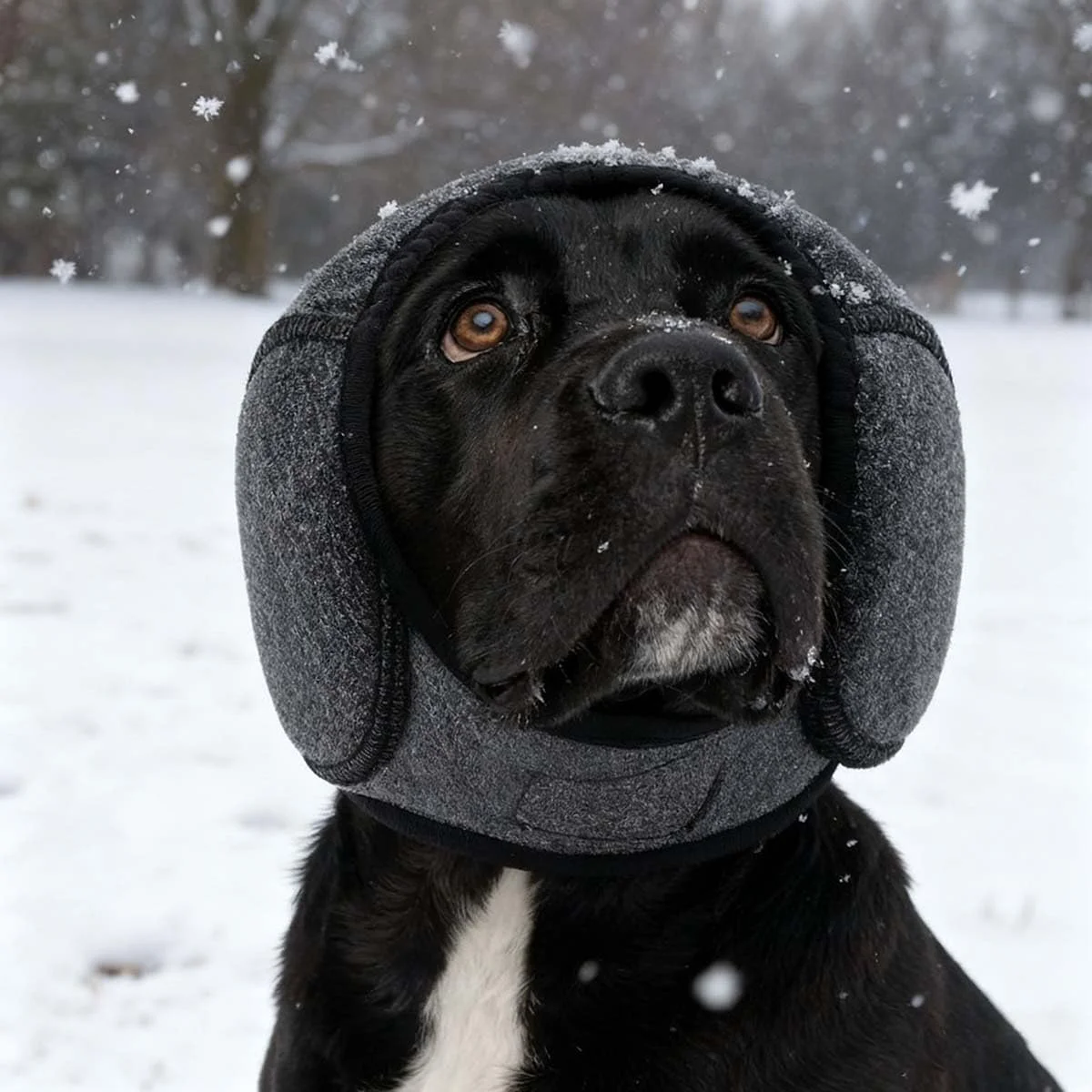 هودی آرام‌بخش سگ و ضد لرزش - گوش‌های آرام برای سگ‌ها، پوشش گوشی برای کاهش صدا، محافظ الاستیک ضد آب برای آرایش، خشک کردن با فشار، حمام (خاکستری، بزرگ)