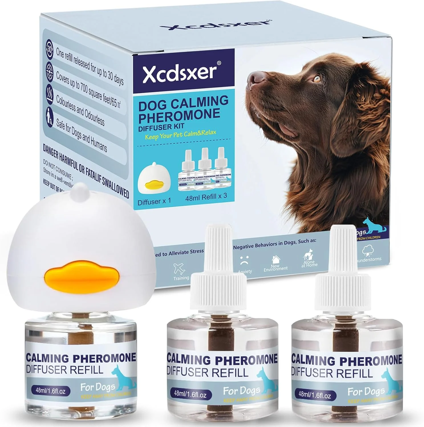 پخش کننده فرمون آرام بخش سگ - کاهش اضطراب، کاهش پارس کردن، حملات و مبارزه با استرس، 3 عدد