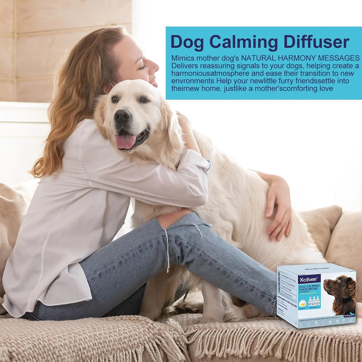 پخش کننده فرمون آرام بخش سگ - کاهش اضطراب، کاهش پارس کردن، حملات و مبارزه با استرس، 3 عدد