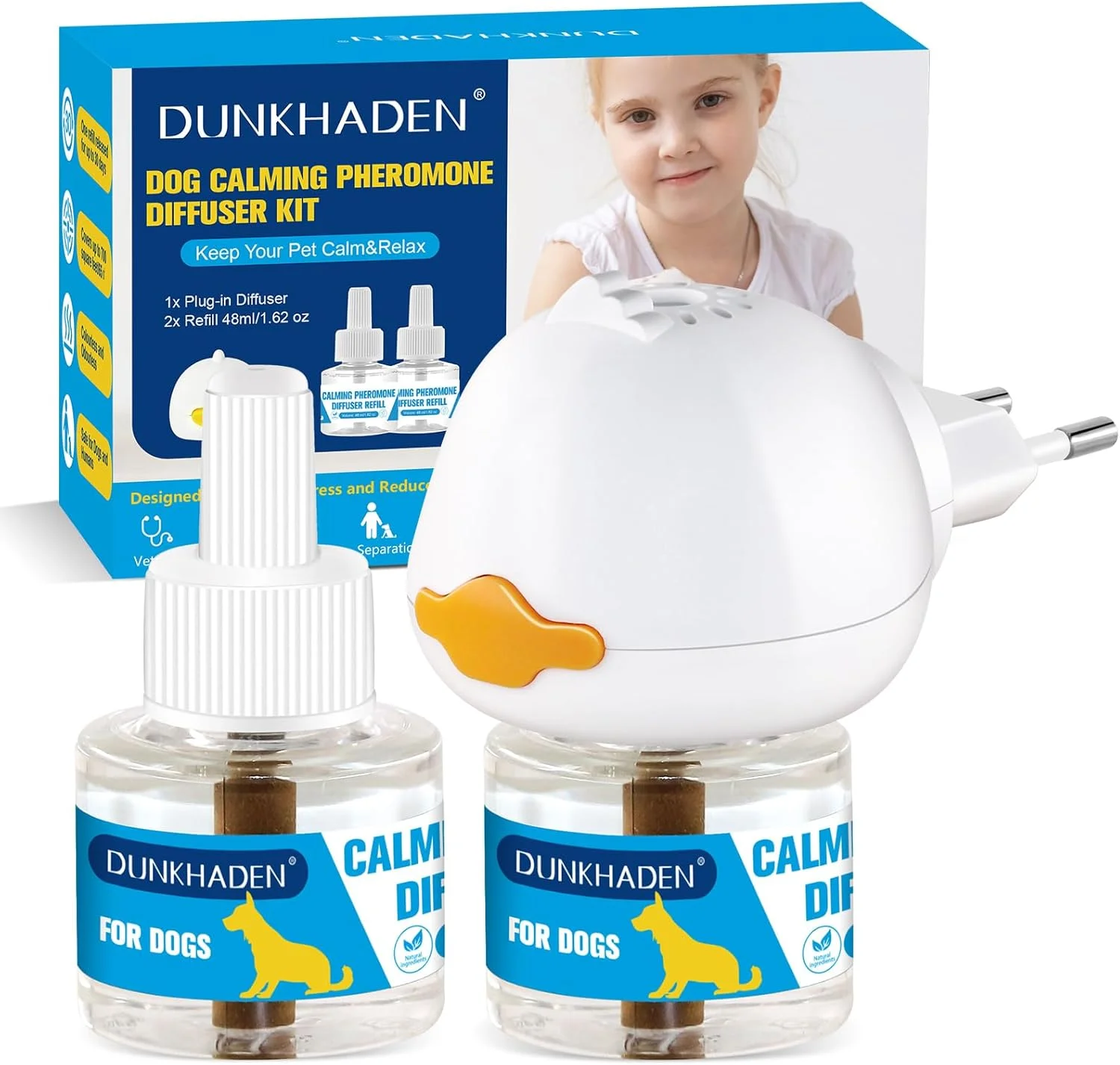 پخش کننده فرمون آرام بخش سگ برای کاهش اضطراب، کاهش پارس کردن، حملات و مقابله با استرس و پخش کننده آرام بخش 3 در 1 برای سگ ها 48 میلی لیتر 2 عدد پر کننده مناسب برای همه سگ ها