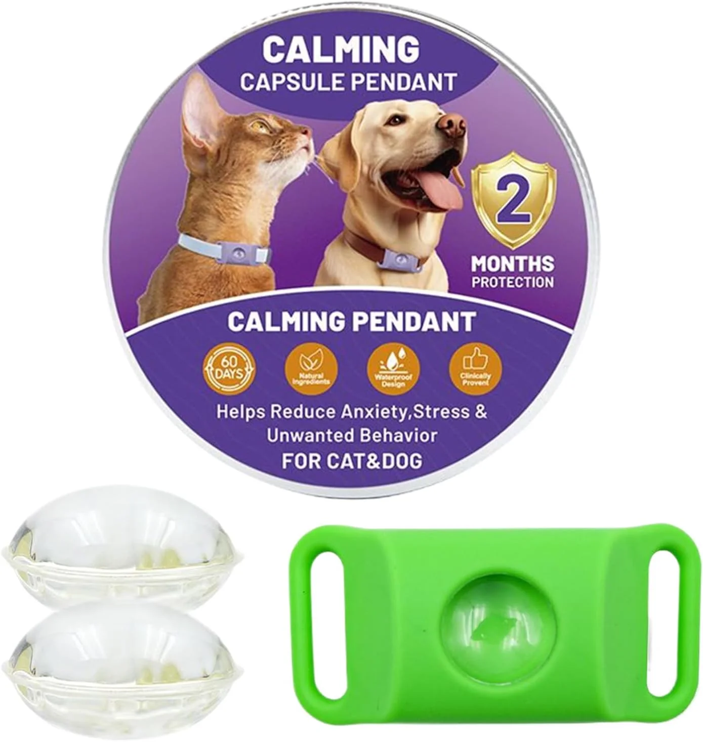 قلاده آرام‌بخش سگ سیلیکونی - قلاده کاهش رفتارهای نامطلوب - آرام‌بخش پخش‌کننده انعطاف‌پذیر برای آرامش و کاهش استرس خانگی، مسافرتی، جدایی و فضای باز حیوانات خانگی