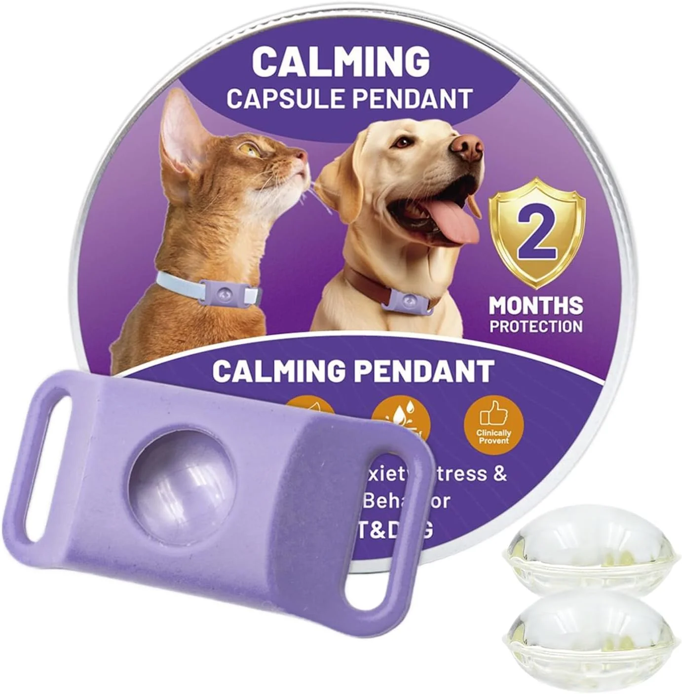 آرام‌بخش سگ سیلیکونی | کمک به کاهش رفتارهای نامطلوب، تسکین‌دهنده انعطاف‌پذیر برای جدایی، استرس سفر، آرامش حیوانات خانگی، فضای باز و خانه