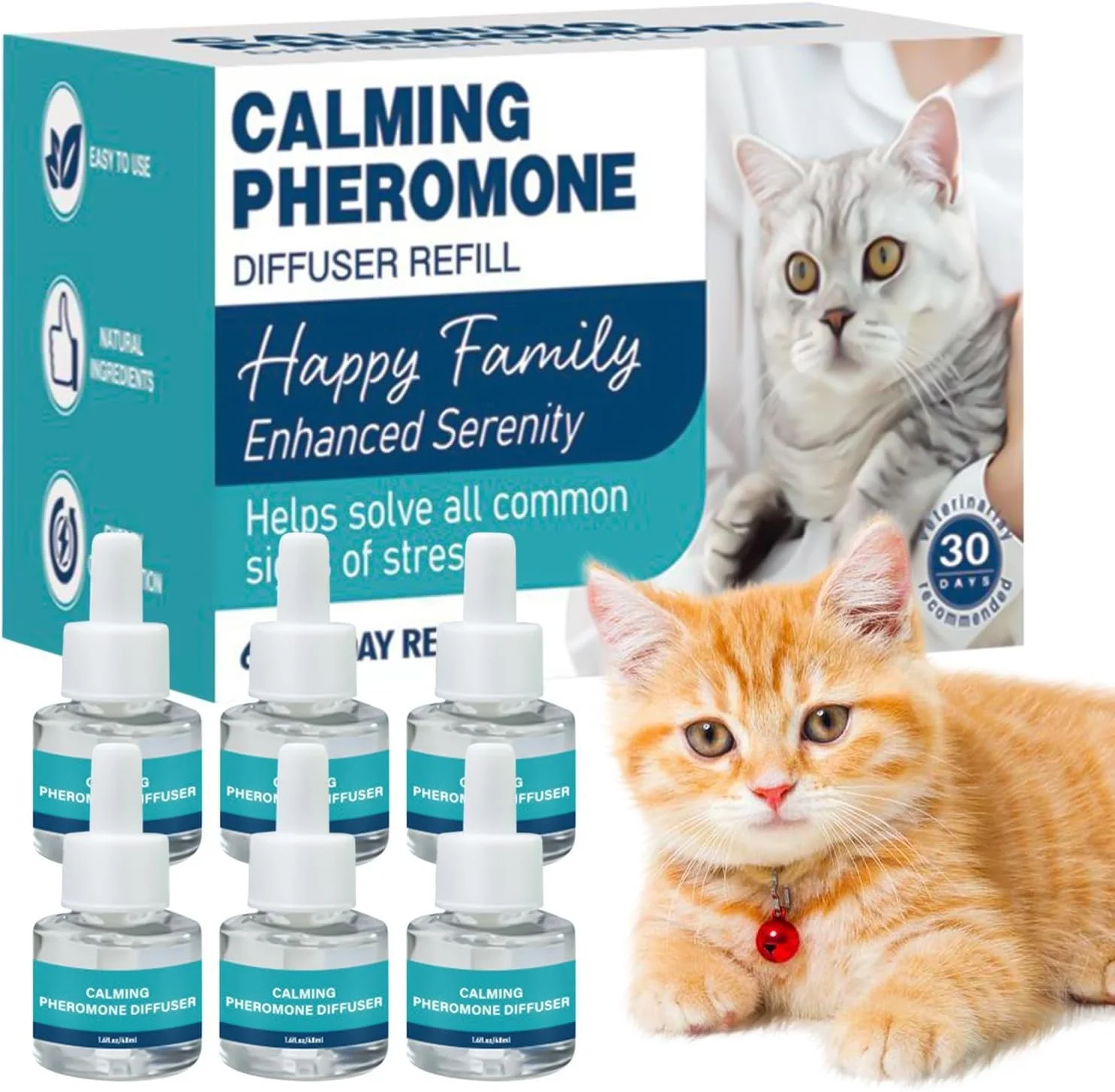 پخش کننده آرام بخش گربه | پر کننده های فرمون کاهش استرس، پشتیبانی از رفتار آرام بخش بچه گربه برای خراشیدن، پاشیدن، خواب، خانه، مسافرت، حمام، داخل خانه