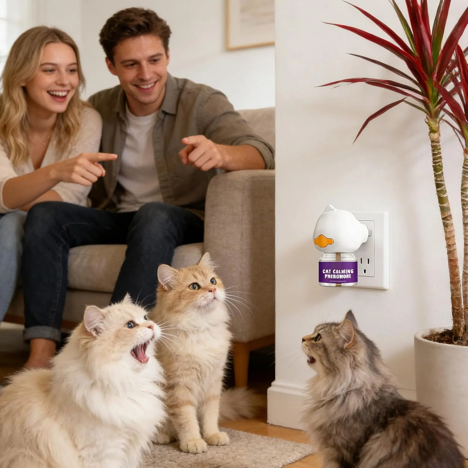 پخش کننده آرامش بخش گربه، 45 میلی لیتر، تسکین دهنده طولانی مدت | پخش کننده آرام بخش گربه | برای کاهش اسپری ادرار، خراشیدن، دعوا و نشانه گذاری ادرار