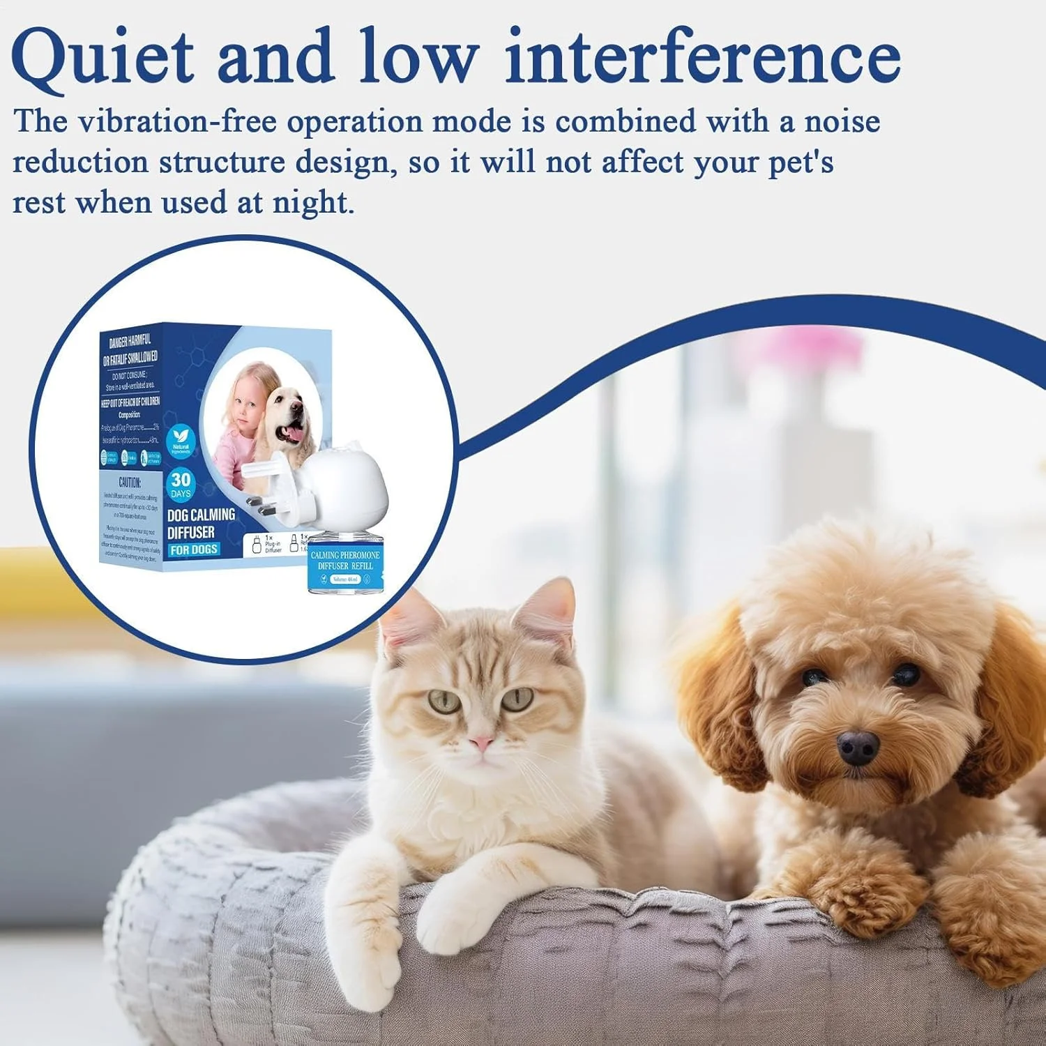 پخش کننده آرام بخش سگ | فرمون تسکین دهنده سگ، کاهش استرس، لوازم حیوانات خانگی برای توله سگ ها، رفتار روزانه، مسافرت، نظافت و ریزش مو