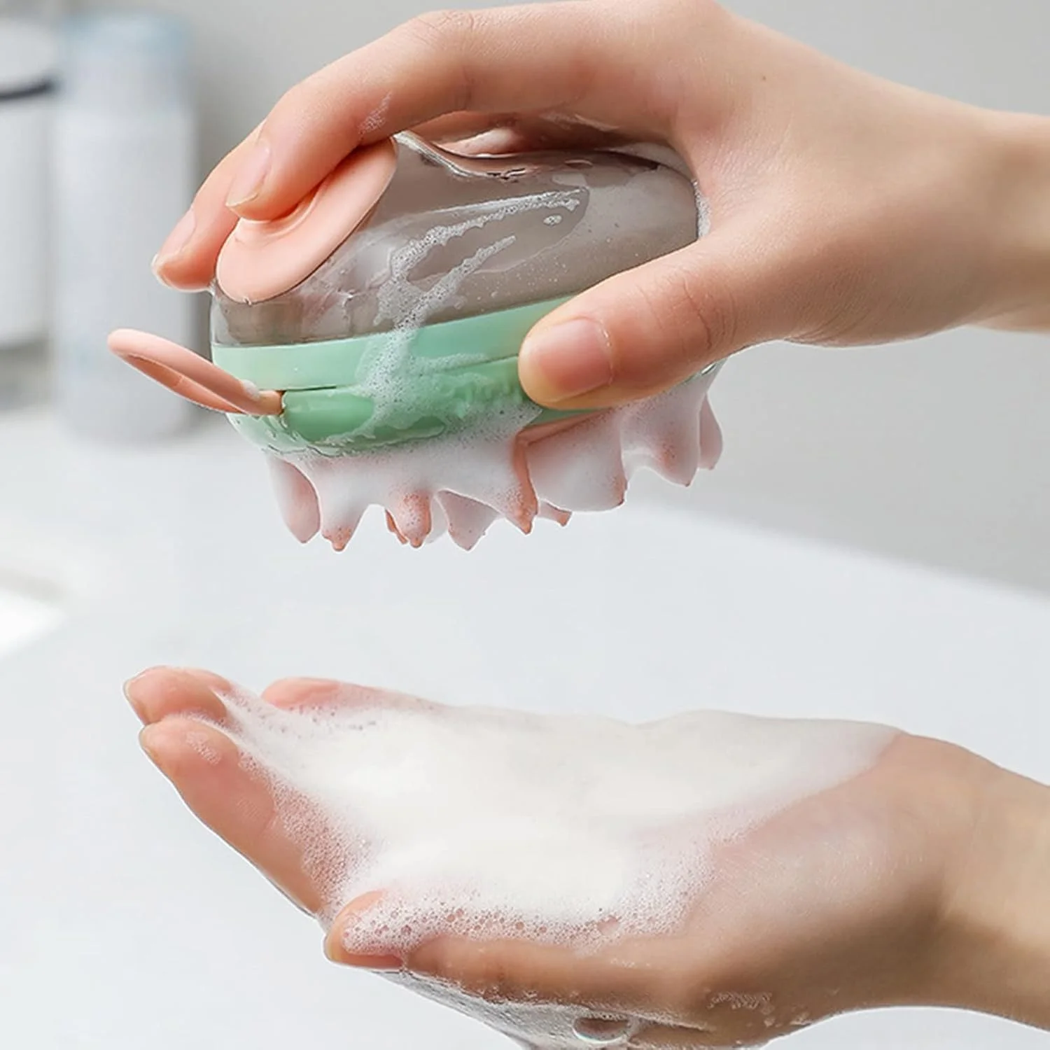 برس حمام حیوانات خانگی Cryfokt، جنس راحت، سازگار با پوست، مناسب برای نظافت حیوانات خانگی - قابل اعتماد برای استفاده - مناسب برای صاحبان گربه و سگ (سبز)