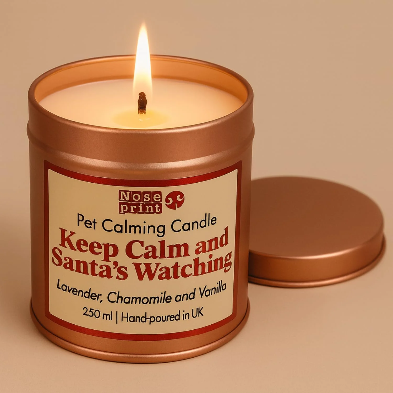 شمع آرامش بخش حیوانات خانگی، موم طبیعی سویا و نارگیل با رایحه چوب سدر، ترنج، اسطوخودوس، بابونه و پرتقال شیرین، شمع آروماتراپی ایمن برای گربه ها و سگ ها