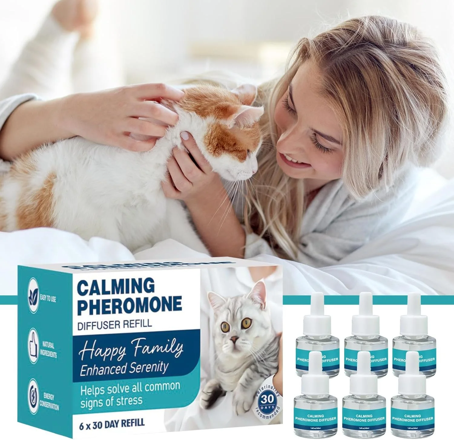 پخش کننده فرمون گربه - مایع آرامش بخش گربه برای اسپری کردن، چنگ زدن، دعوا کردن، پوست کندن، خواب و حمام