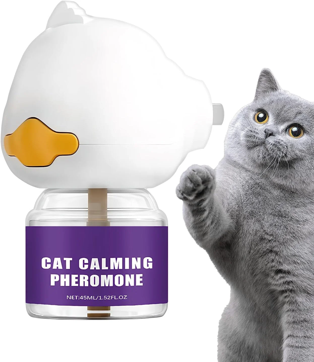 پخش کننده آرامش بخش گربه - 45 میلی لیتر، آرام کننده طولانی مدت بچه گربه، پخش کننده آرام گربه | برای کاهش اسپری ادرار، خراشیدن، جنگیدن، علامت گذاری ادرار