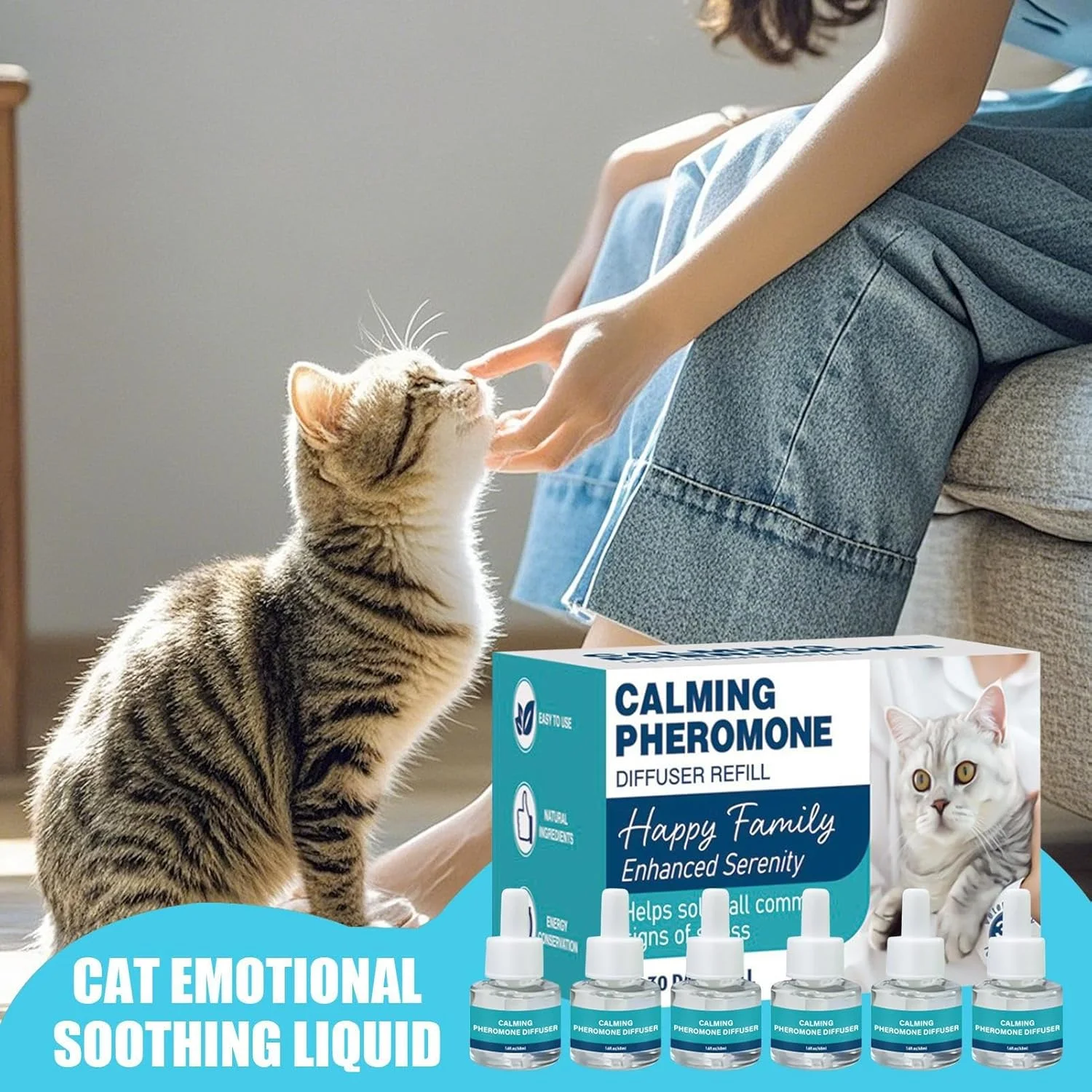 پخش کننده آرامبخش گربه - مایع فرمونی آرامش بخش چند گربه | پشتیبانی از رفتار آرام بخش بچه گربه برای خراشیدن، پاشیدن، خواب، خانه، مسافرت، حمام، داخل خانه