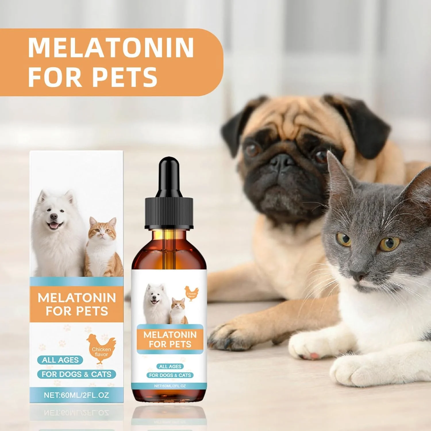 آرام‌بخش گربه - 60 میلی‌لیتر، آرام‌بخش توله سگ برای نظافت - لوازم حیوانات خانگی آرام‌بخش برای مسافرت‌های داخلی، مراقبت‌های بهداشتی، نظافت روزانه، حمام کردن، خوابیدن و کوتاه کردن ناخن