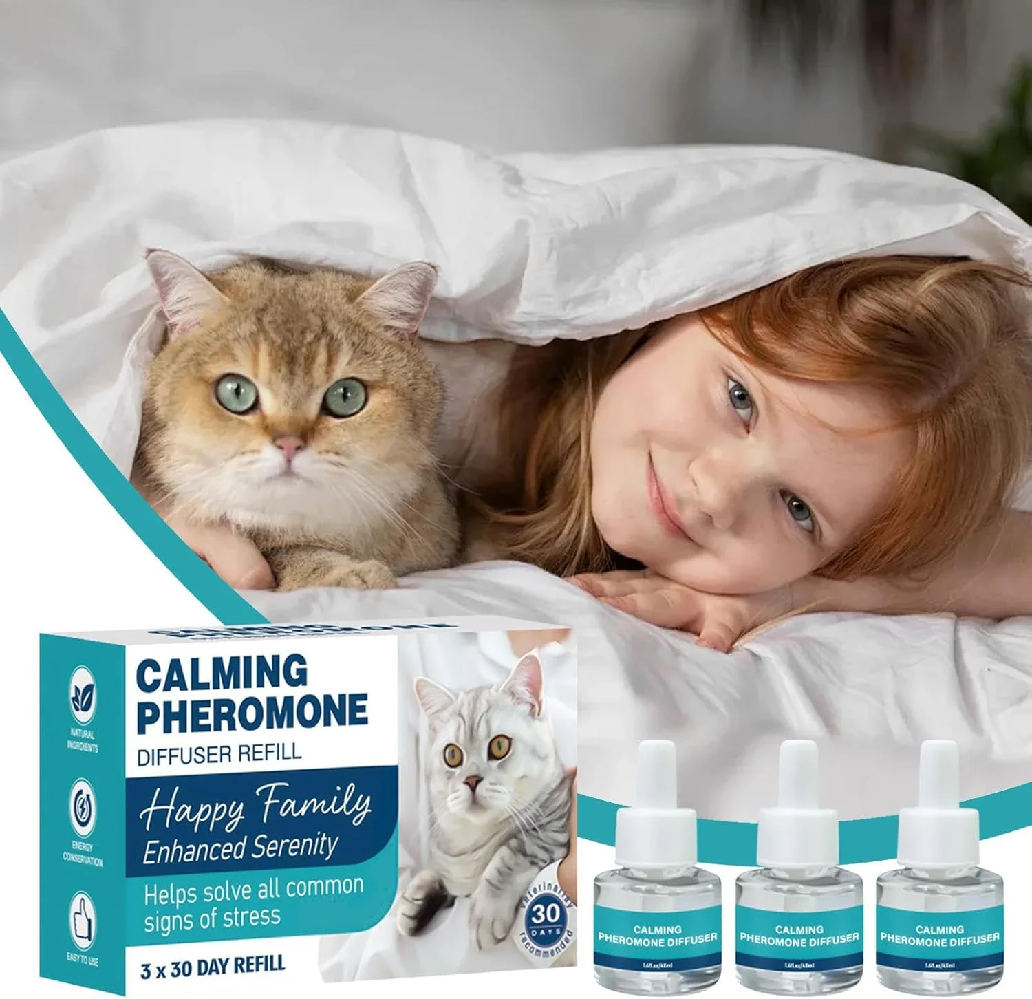 پخش کننده آرامش بخش گربه، محلول فرمونی کاهش استرس - پشتیبانی از رفتار آرام بخش بچه گربه برای خراشیدن، پاشیدن، خواب، خانه، مسافرت، حمام، داخل خانه