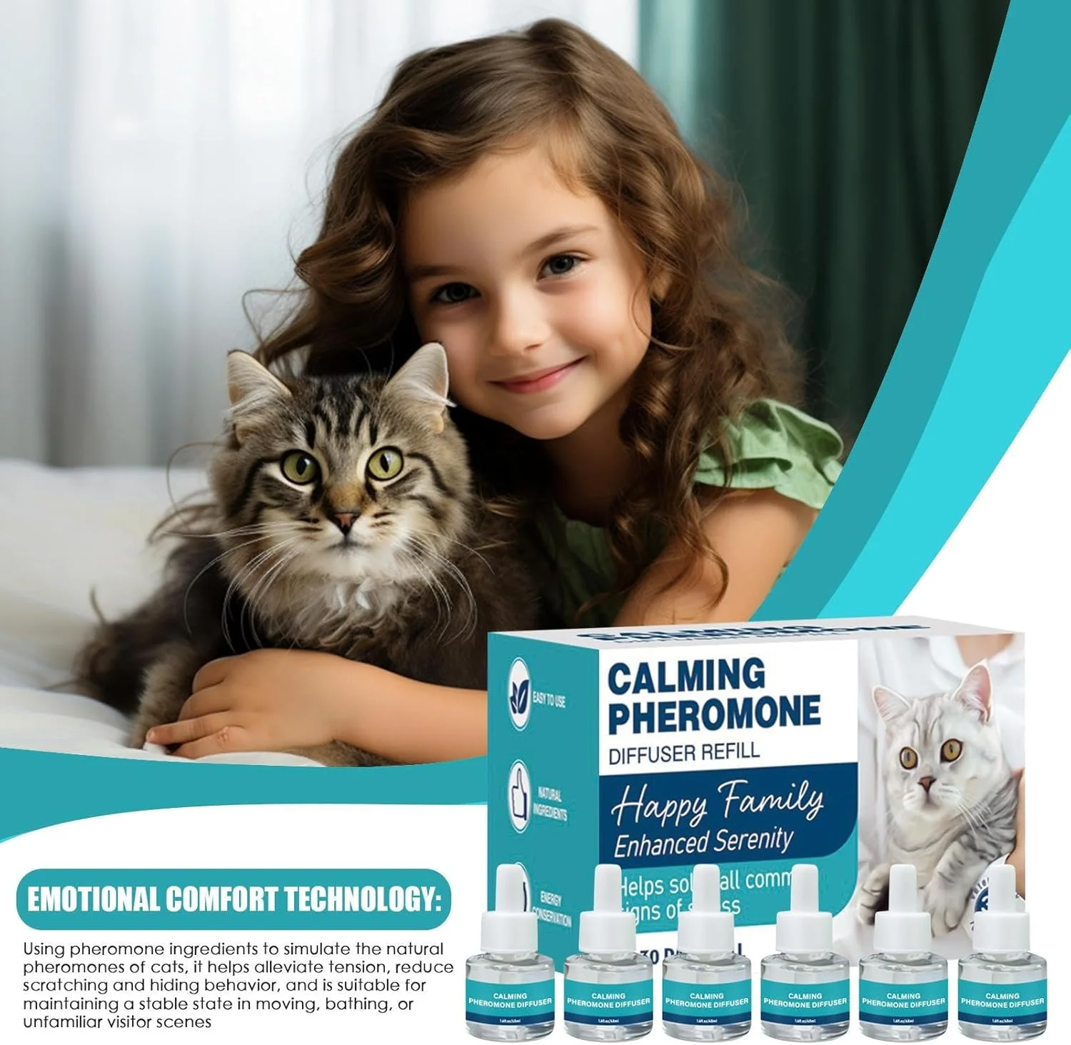 پخش کننده آرامبخش گربه، محلول فرمونی کاهش استرس - محلول معطر و آرامش بخش حیوانات خانگی برای رفع استرس در منزل، داخل خانه، چنگ زدن، دعوا و رفتارهای نامناسب