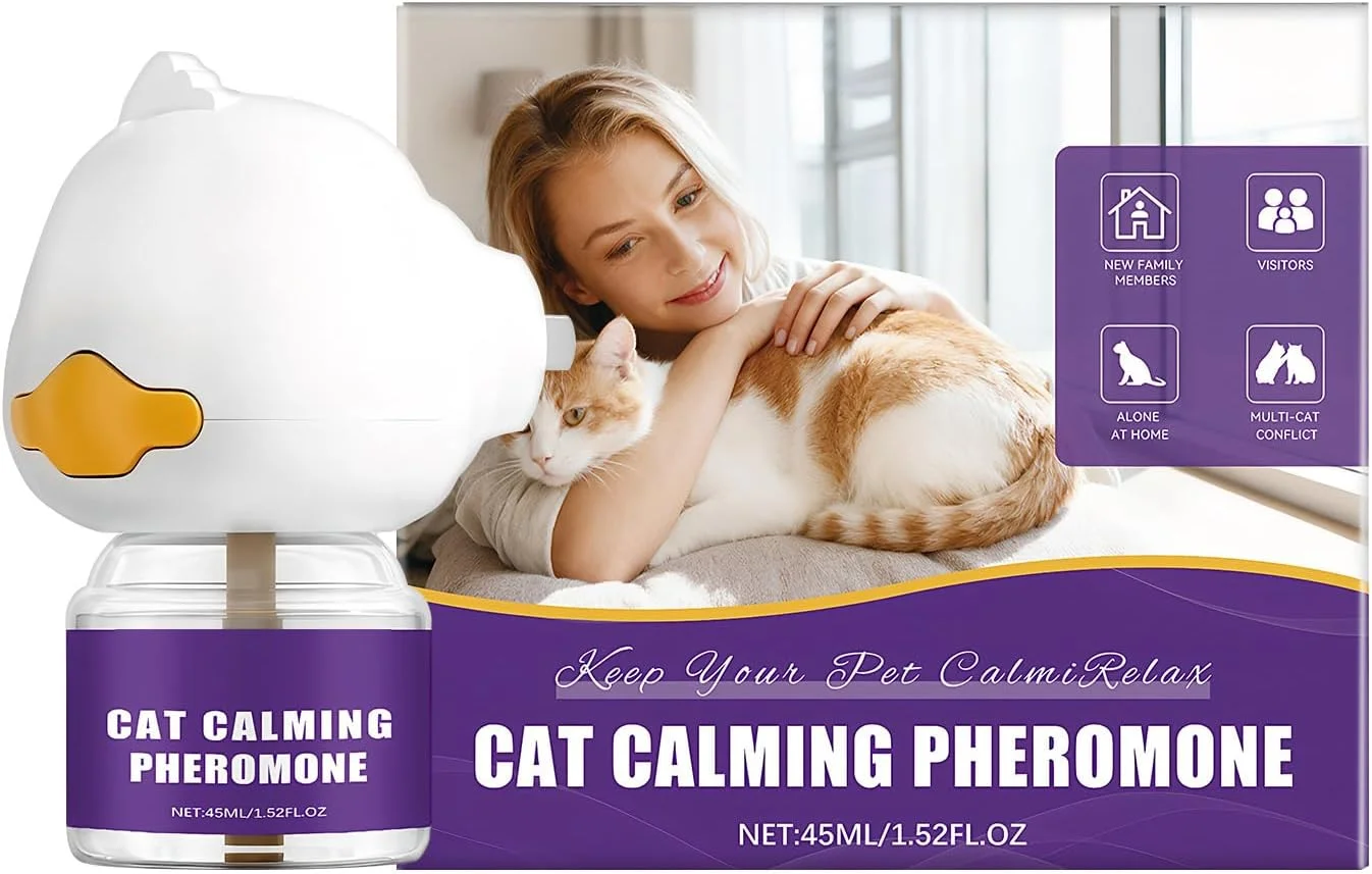پخش کننده آرامش بخش گربه، 45 میلی لیتر، آرامش بخش طولانی مدت - پخش کننده آرامش بخش گربه | برای کاهش اسپری ادرار، خراشیدن، جنگیدن، علامت گذاری ادرار