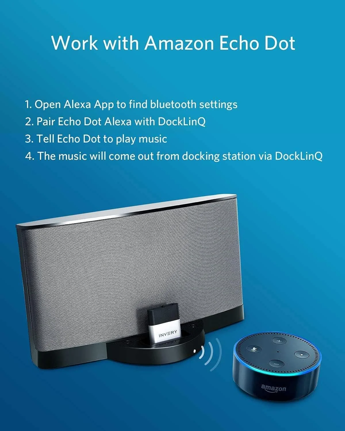 آداپتور بلوتوث 5.0 داک INVERY DockLinQ با پین 30 برای Bose Sounddock و سایر داک های موسیقی 30 پین iPod iPhone آداپتور بلوتوث 5.0 داک INVERY DockLinQ با پین 30 برای Bose Sounddock و سایر داک های موسیقی 30 پین iPod iPhone