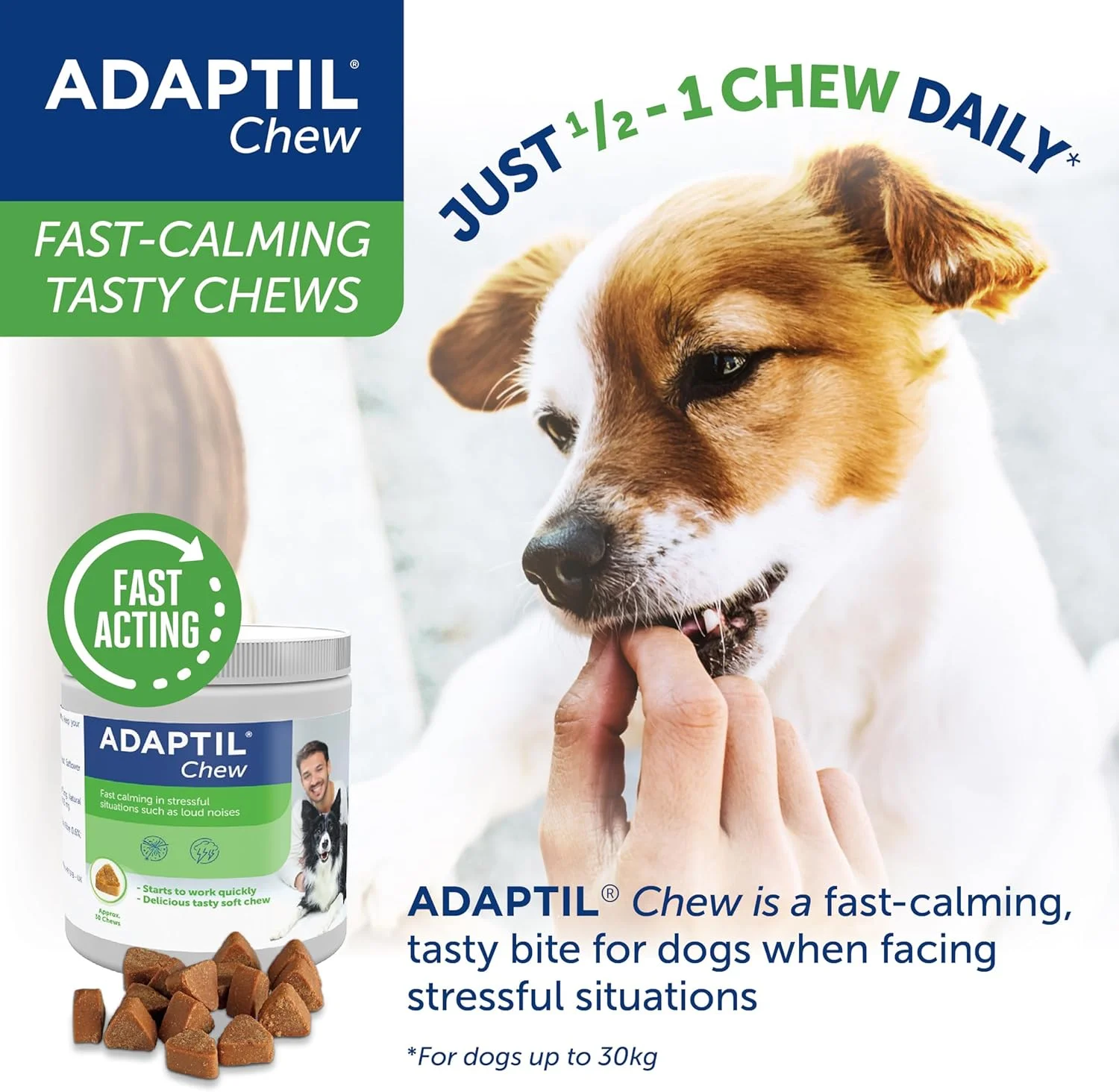 آداپتیل جویدنی - راهی خوشمزه و طبیعی برای کمک به آرامش سگ شما - 30 عدد