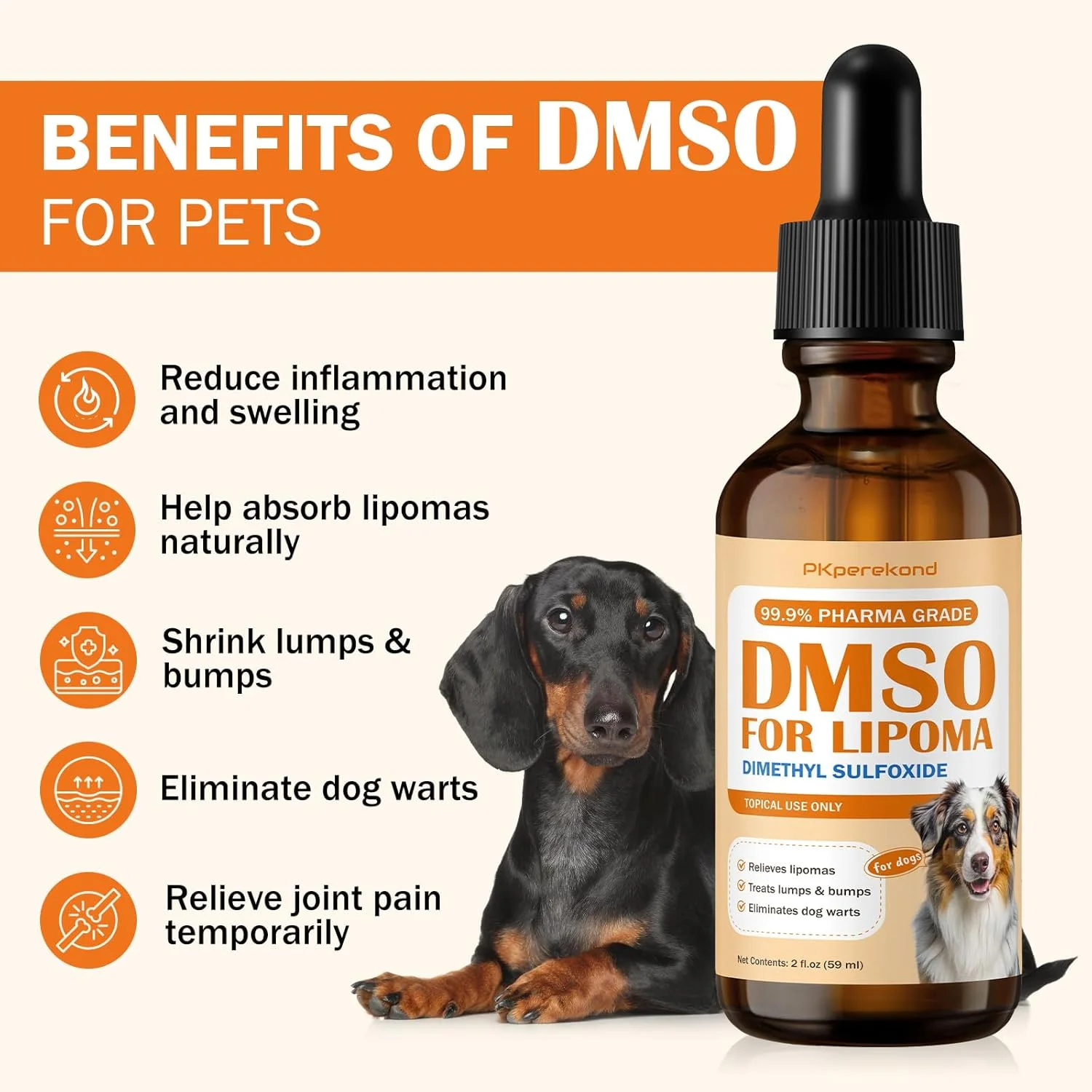 دی متیل سولفوکسید (DMSO) برای سگ ها، کمک به کاهش التهاب و تورم، نرم کردن توده ها، تسکین درد سگ، کمک به بازیابی انرژی